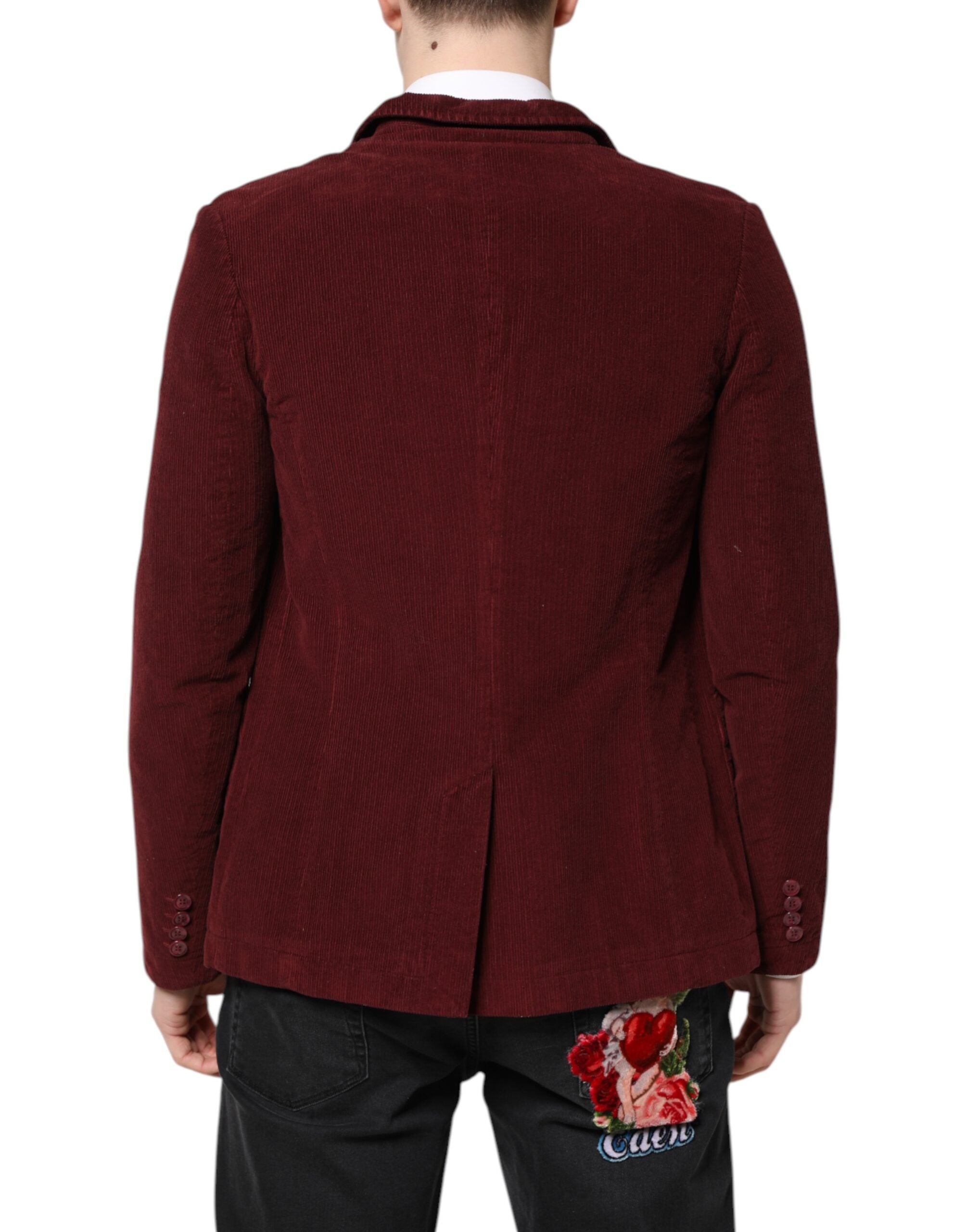 GF Ferre Maroon Cord Regular Fit Männer Mantel Blazer Jacke