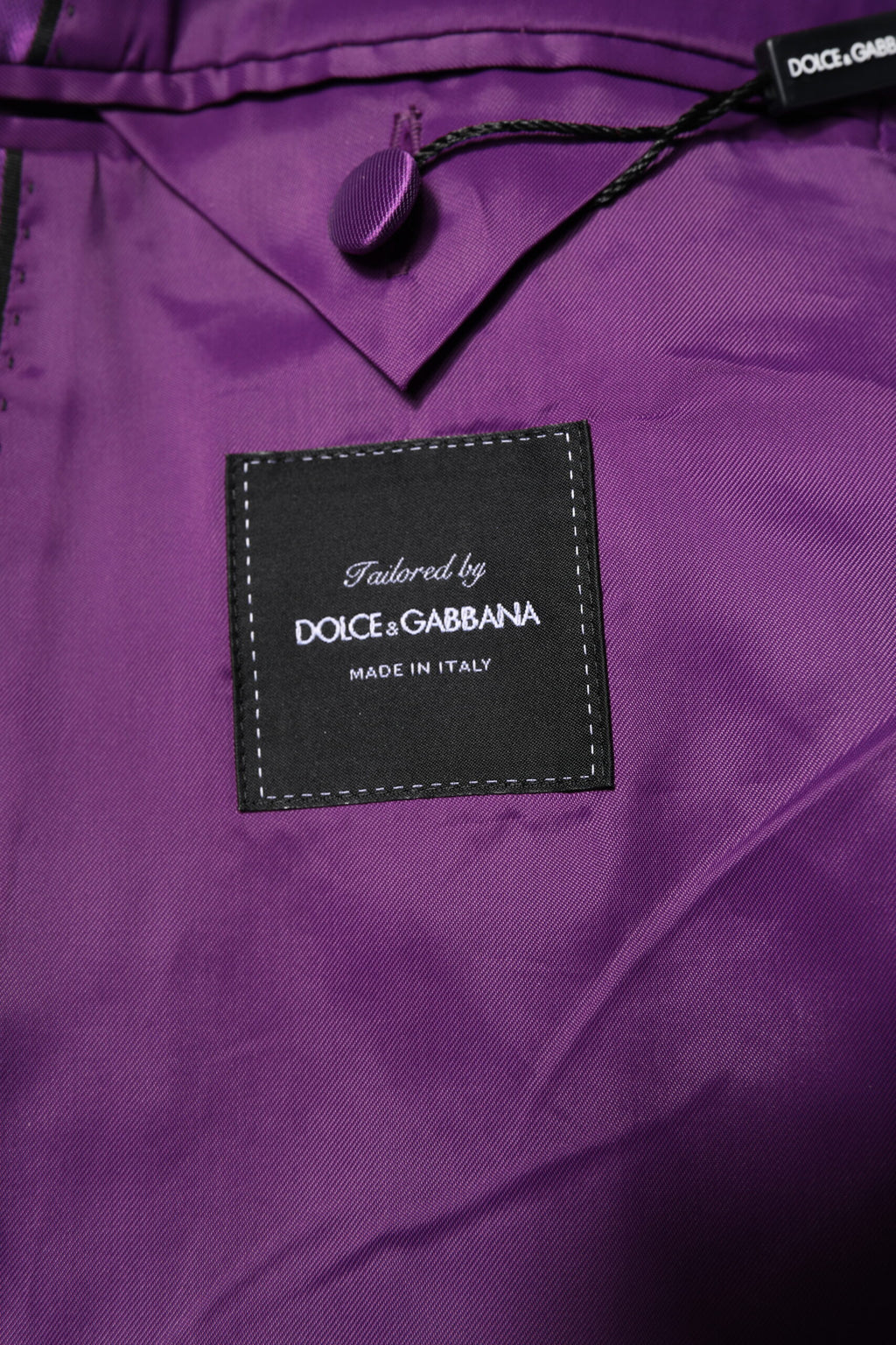 Dolce & Gabbana Lila Zweireiher Männer Anzug Mantel Blazer