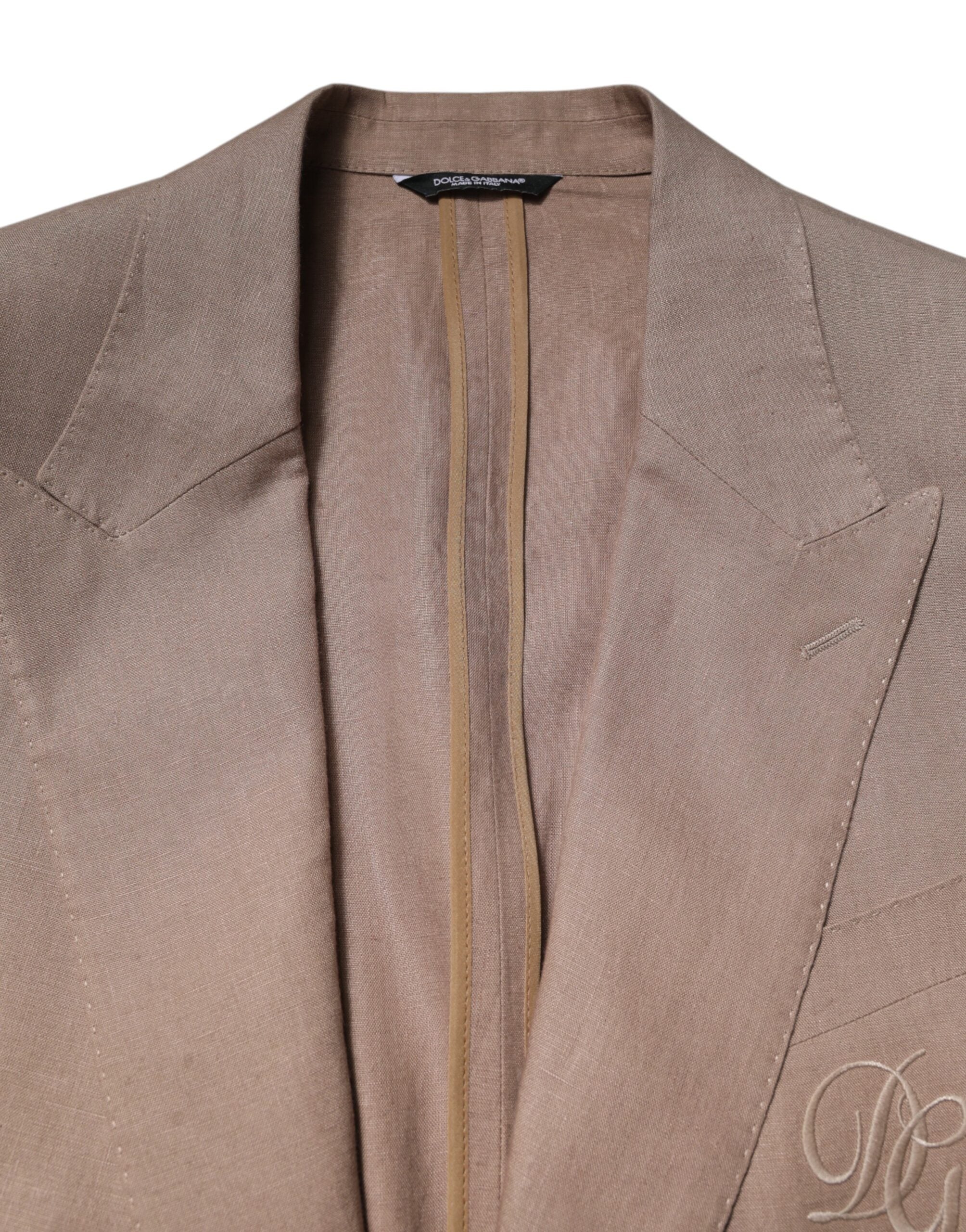 Dolce & Gabbana Beige TAORMINA Einreihiger Mantel Blazer