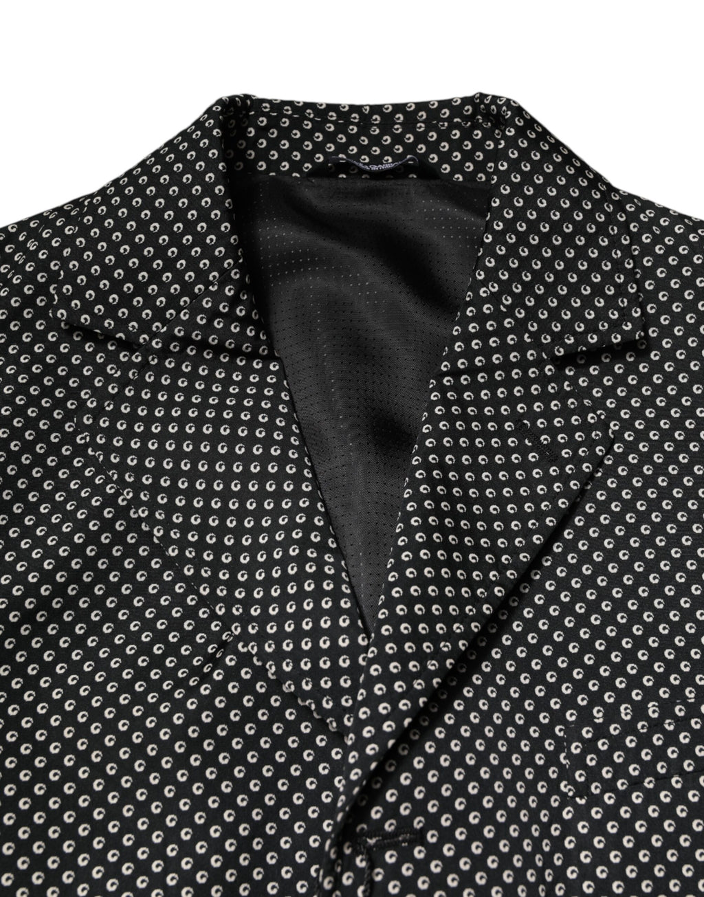 Dolce & Gabbana Schwarz Weiß Gemustert Männer Anzug Mantel Blazer