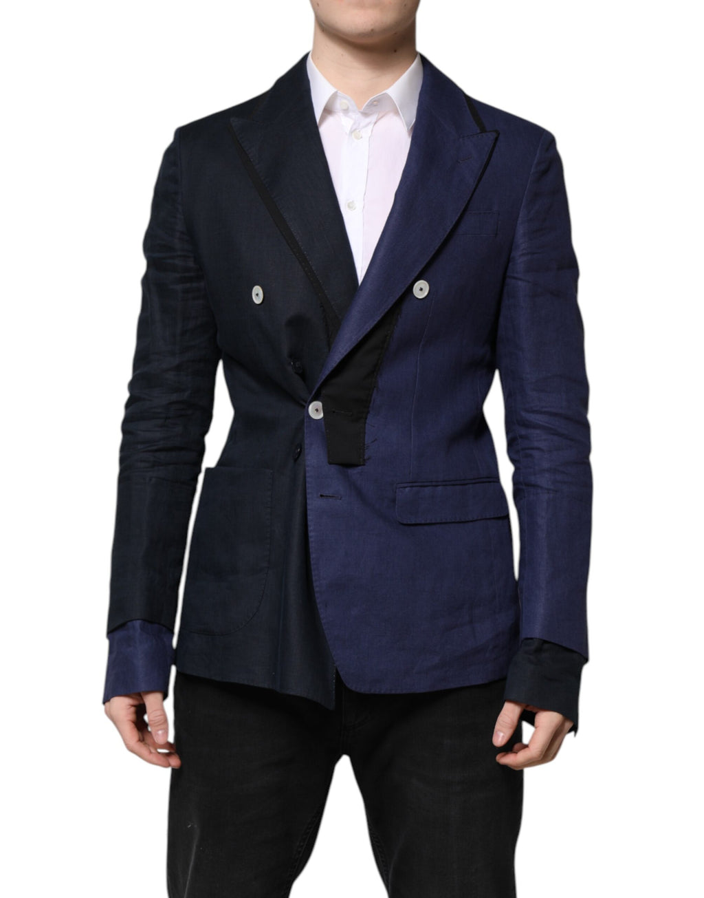 Dolce & Gabbana Marineblauer doppelreihiger Anzugmantel Blazer