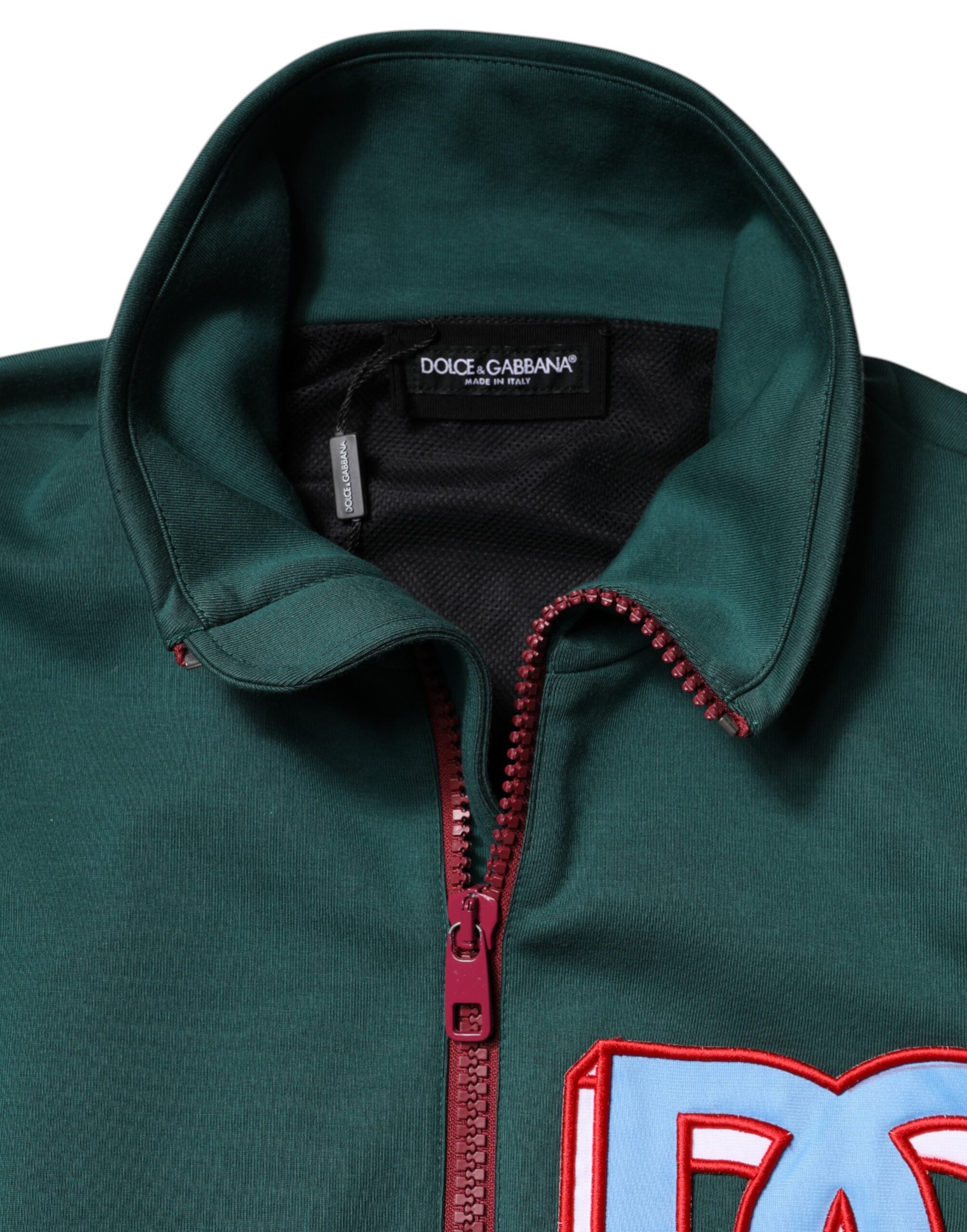 Dolce & Gabbana Multicolor Baumwolle Logo Full Zip Jacke