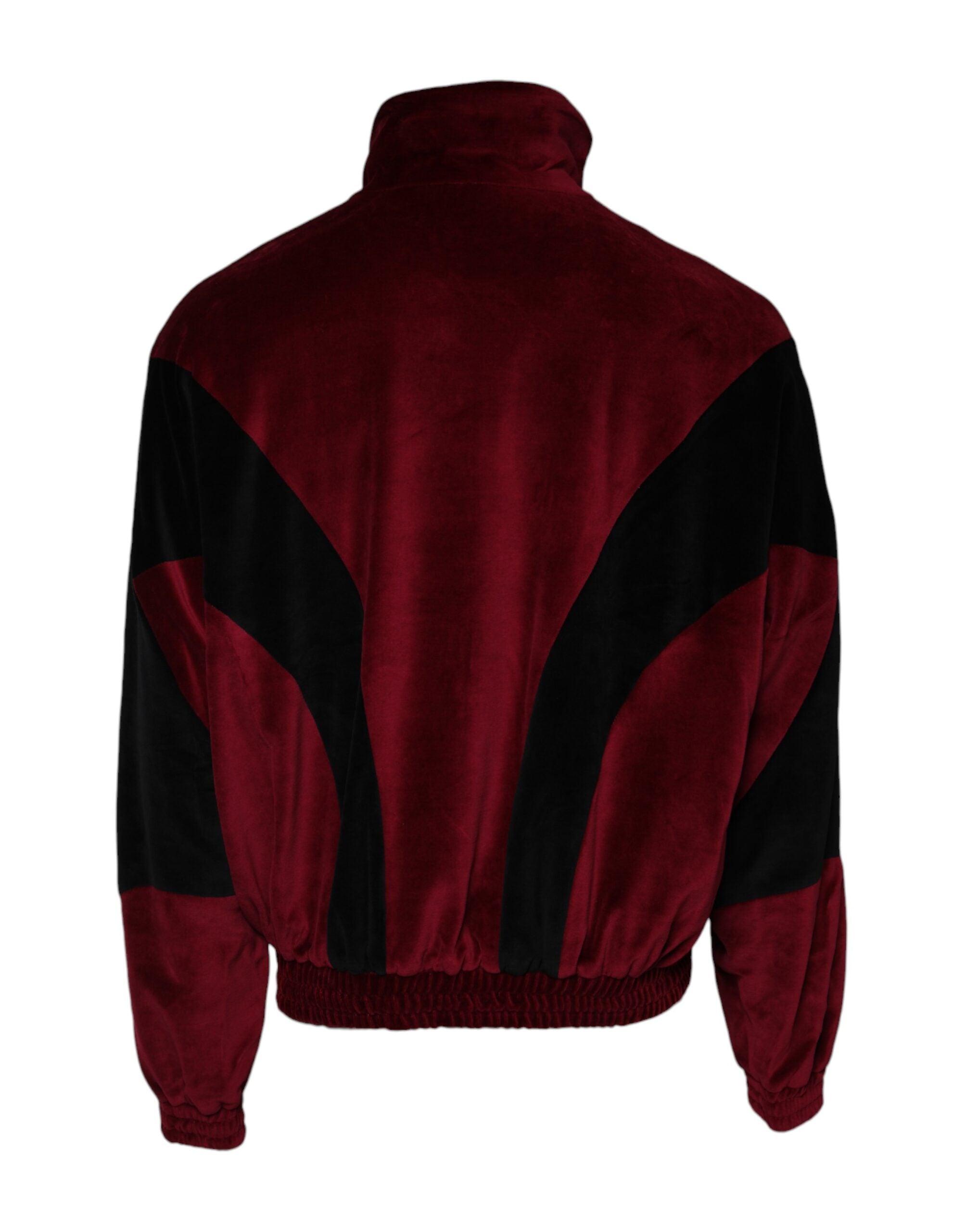 Dolce & Gabbana Rot Schwarz Baumwolle Logo FullZip Bomberjacke
