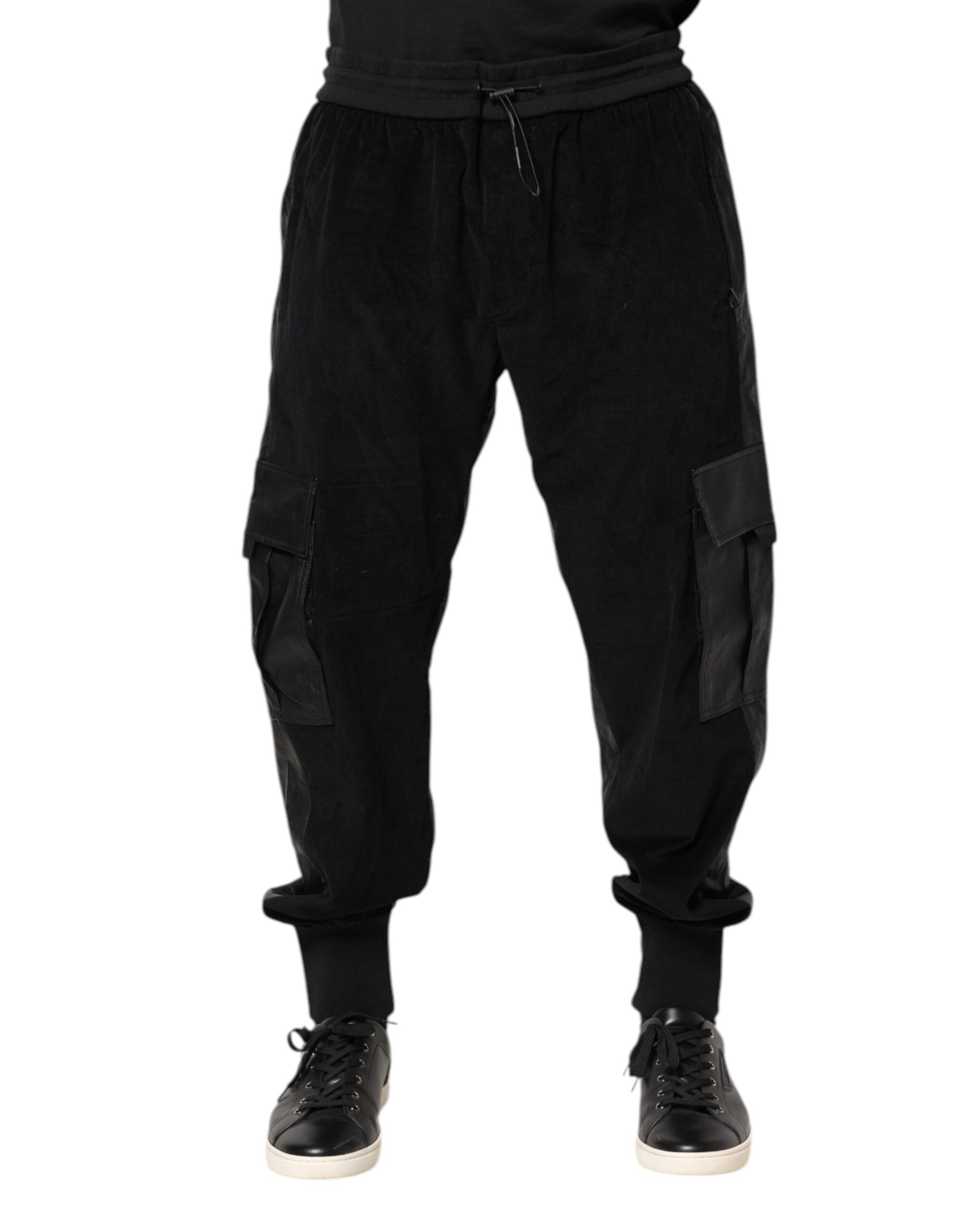 Dolce & Gabbana Schwarze Cargo-Jogger-Sweatpants aus Baumwolle
