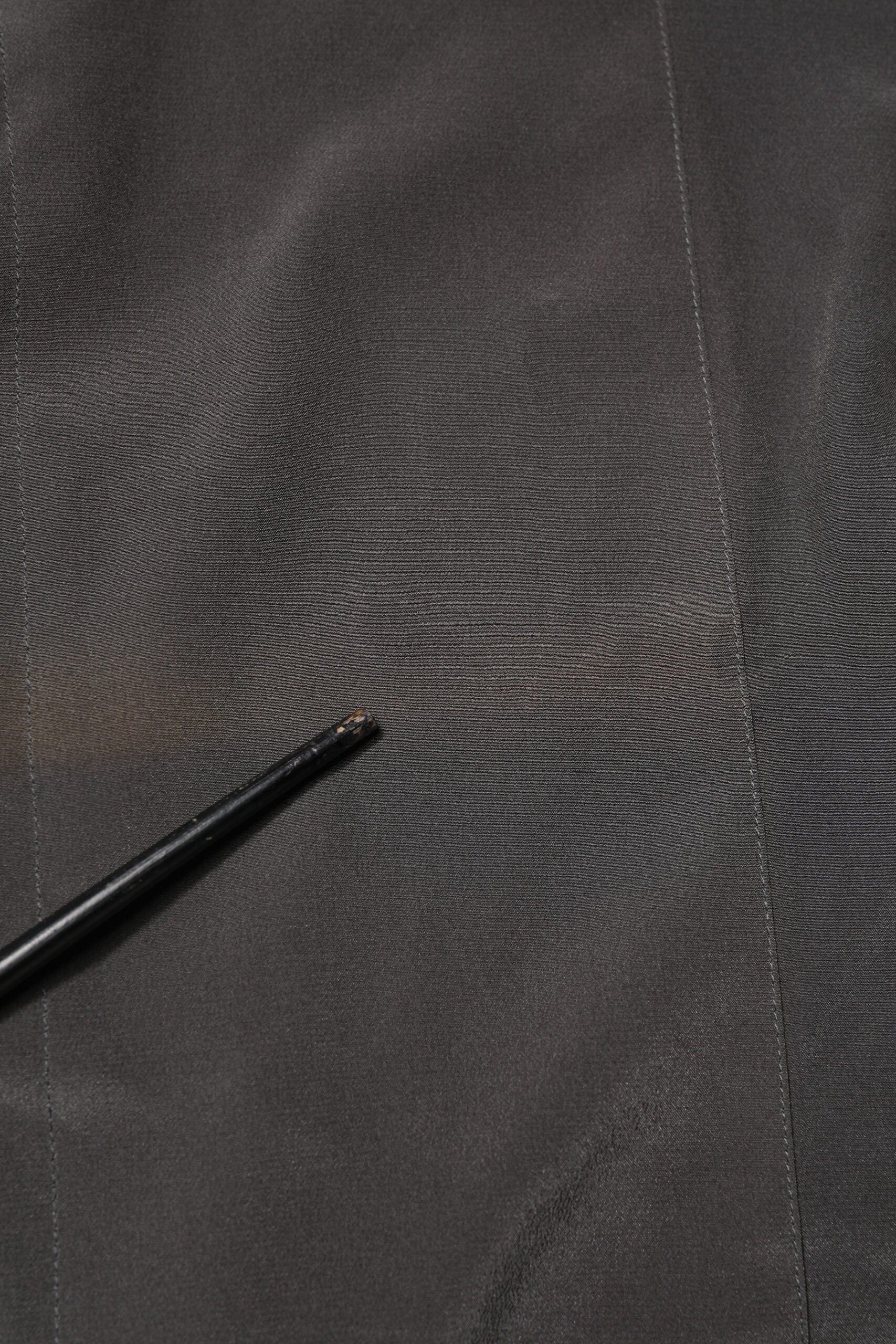 Dolce & Gabbana Dunkelgraues Seidenkleid GOLD Formelles Hemd