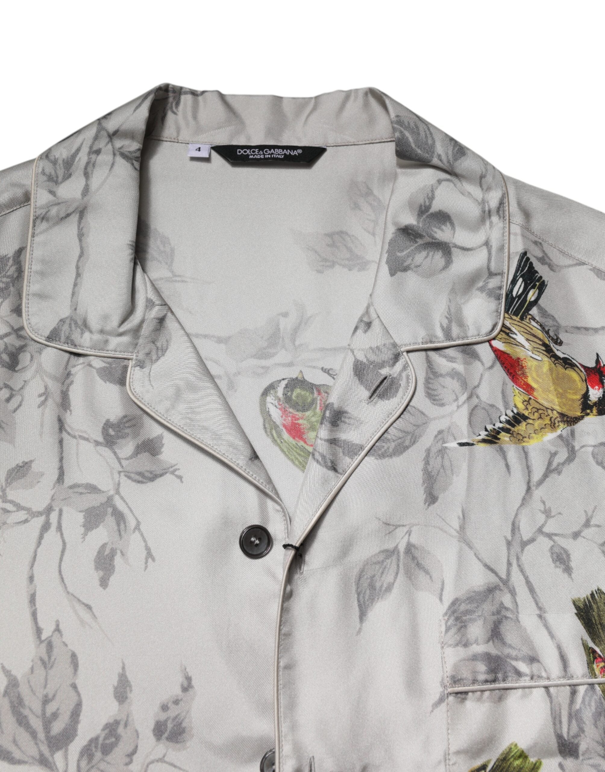 Dolce & Gabbana Multicolor Seide bedrucktes Button Down Hemd