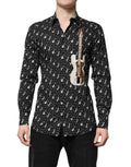 Dolce & Gabbana Zwart GOUDEN Shirt met Instrumenten Applicatie