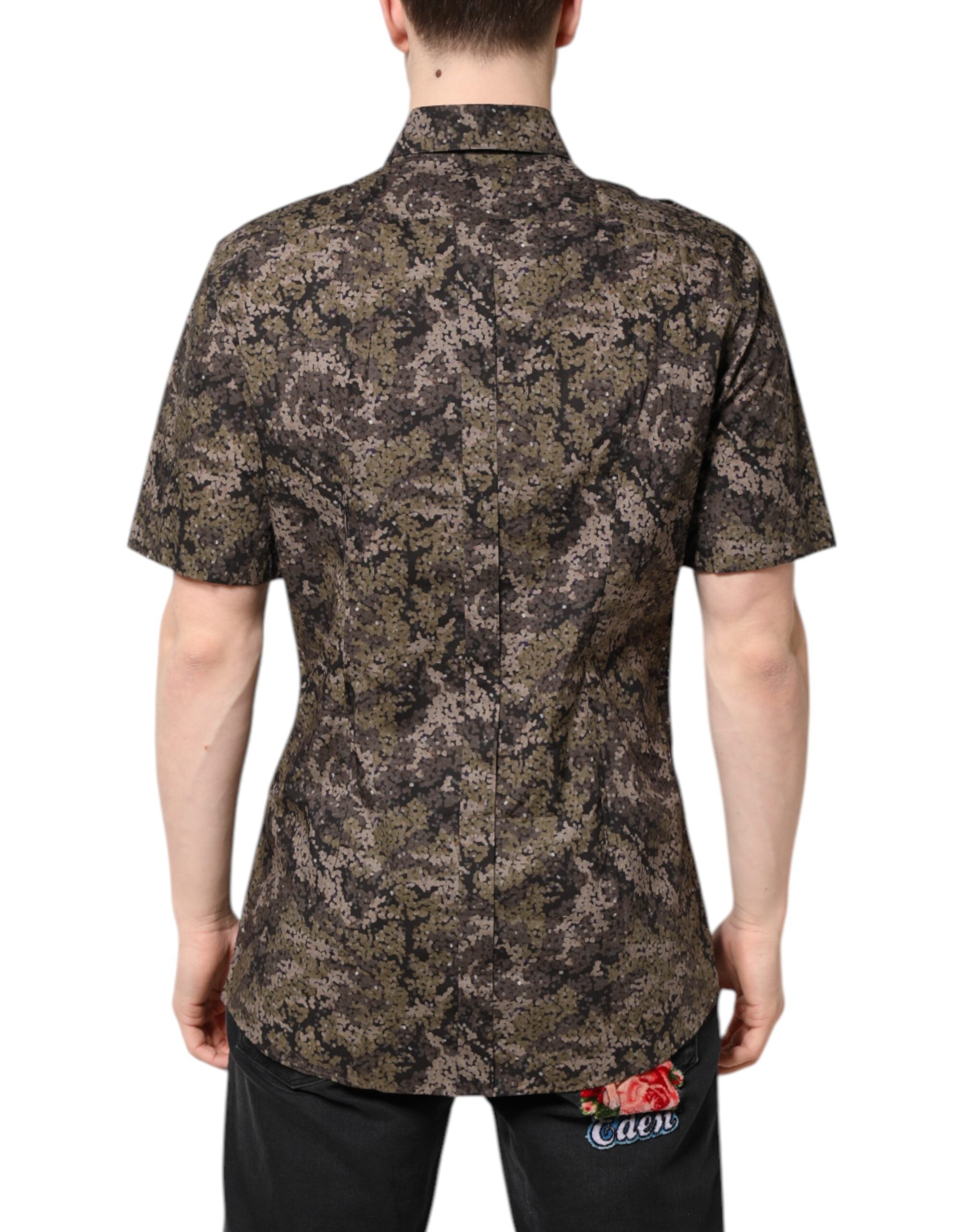 Dolce & Gabbana Mehrfarbiges Camouflage Button Down GOLD Hemd