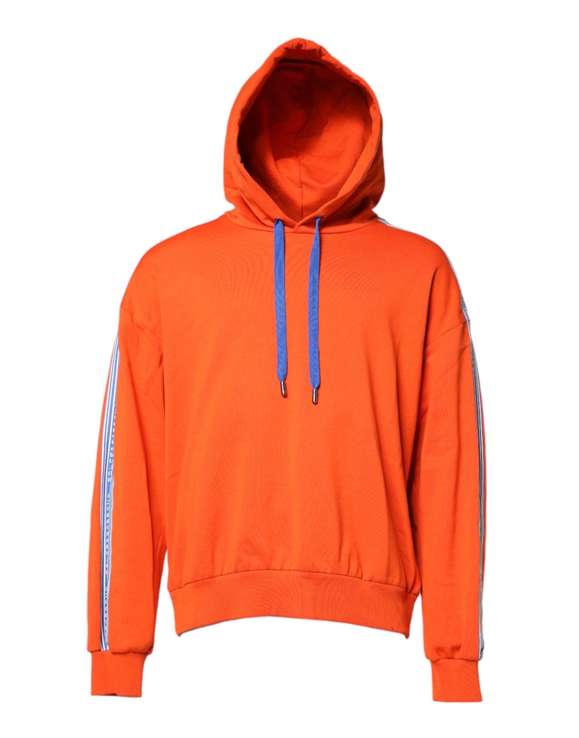 Dolce & Gabbana Orange Baumwolle mit Kapuze Männer Sweatshirt Pullover