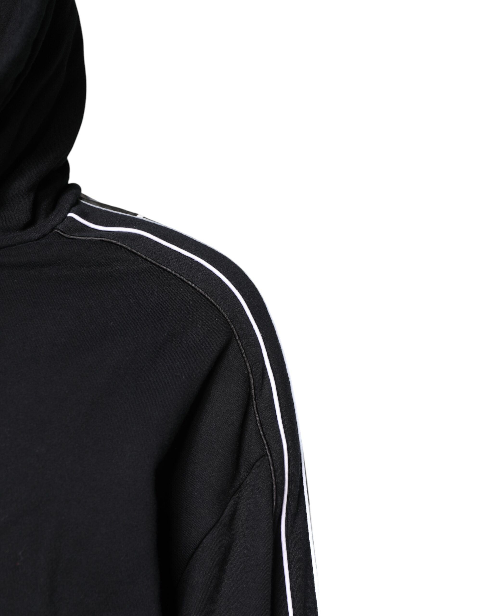 Dolce & Gabbana Schwarzes Baumwoll-Logo-Sweatshirt mit Kapuze Pullover