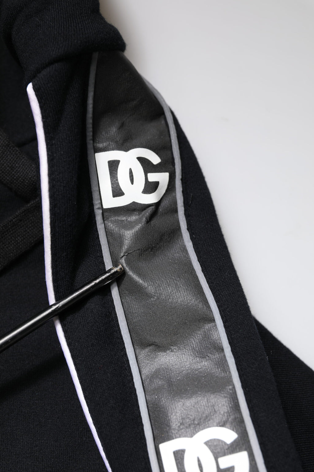 Dolce & Gabbana Schwarzes Baumwoll-Logo-Sweatshirt mit Kapuze Pullover