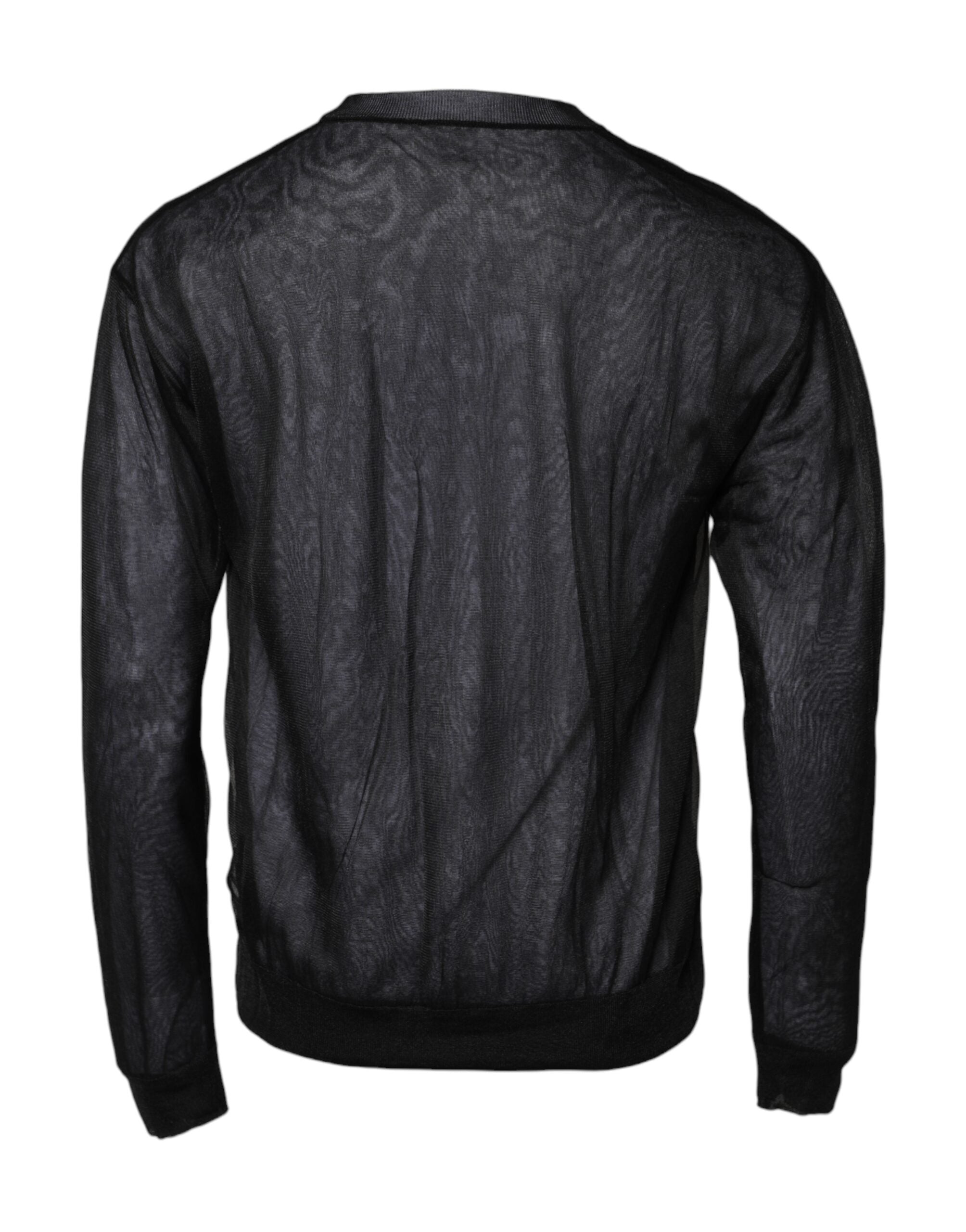 Dolce & Gabbana Schwarzer weißer Logo-Strickpullover