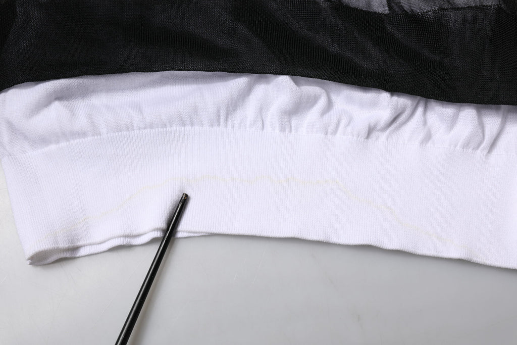 Dolce & Gabbana Schwarzer weißer Logo-Strickpullover