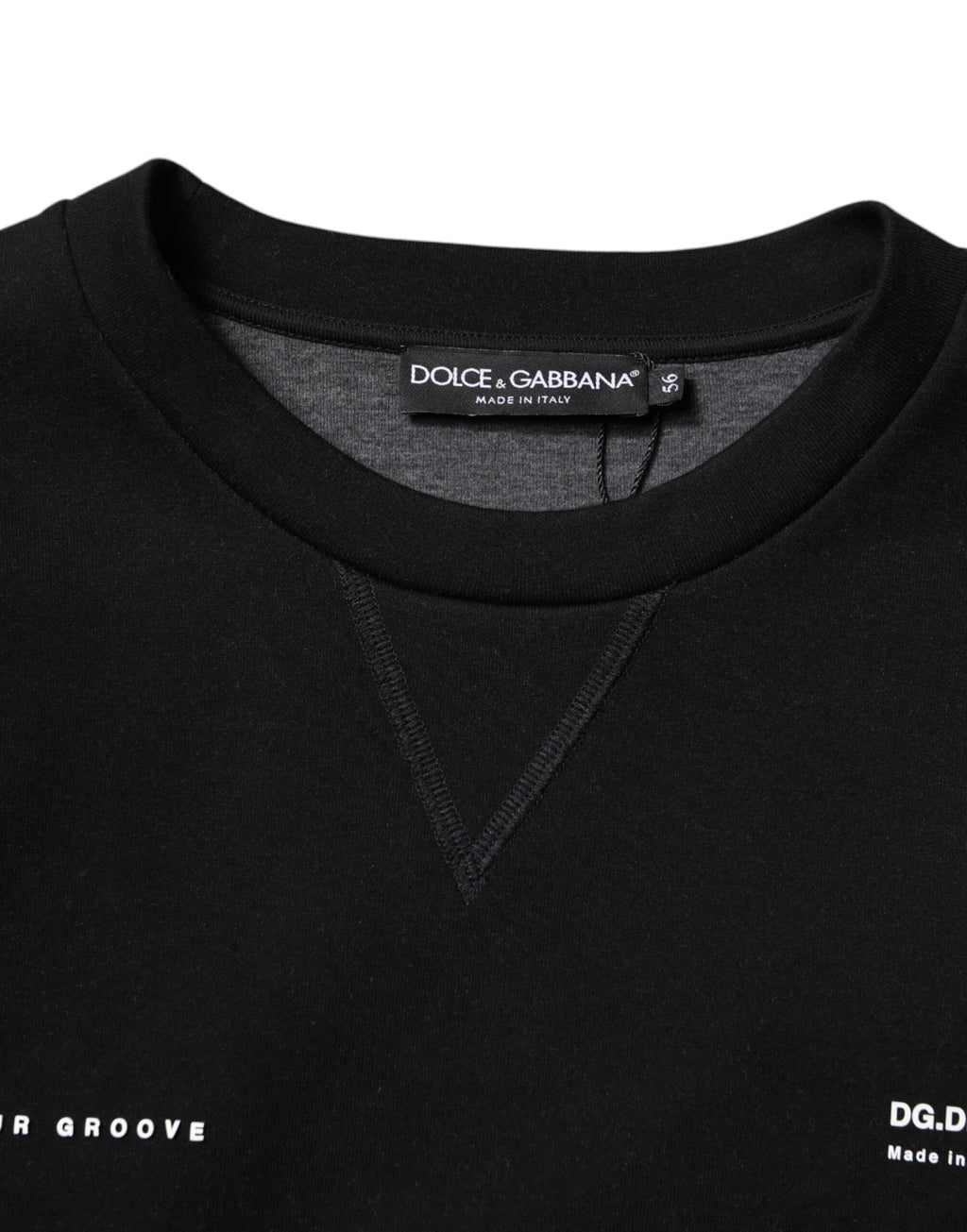 Dolce & Gabbana Schwarzer Logo-Strickpullover aus Baumwolle