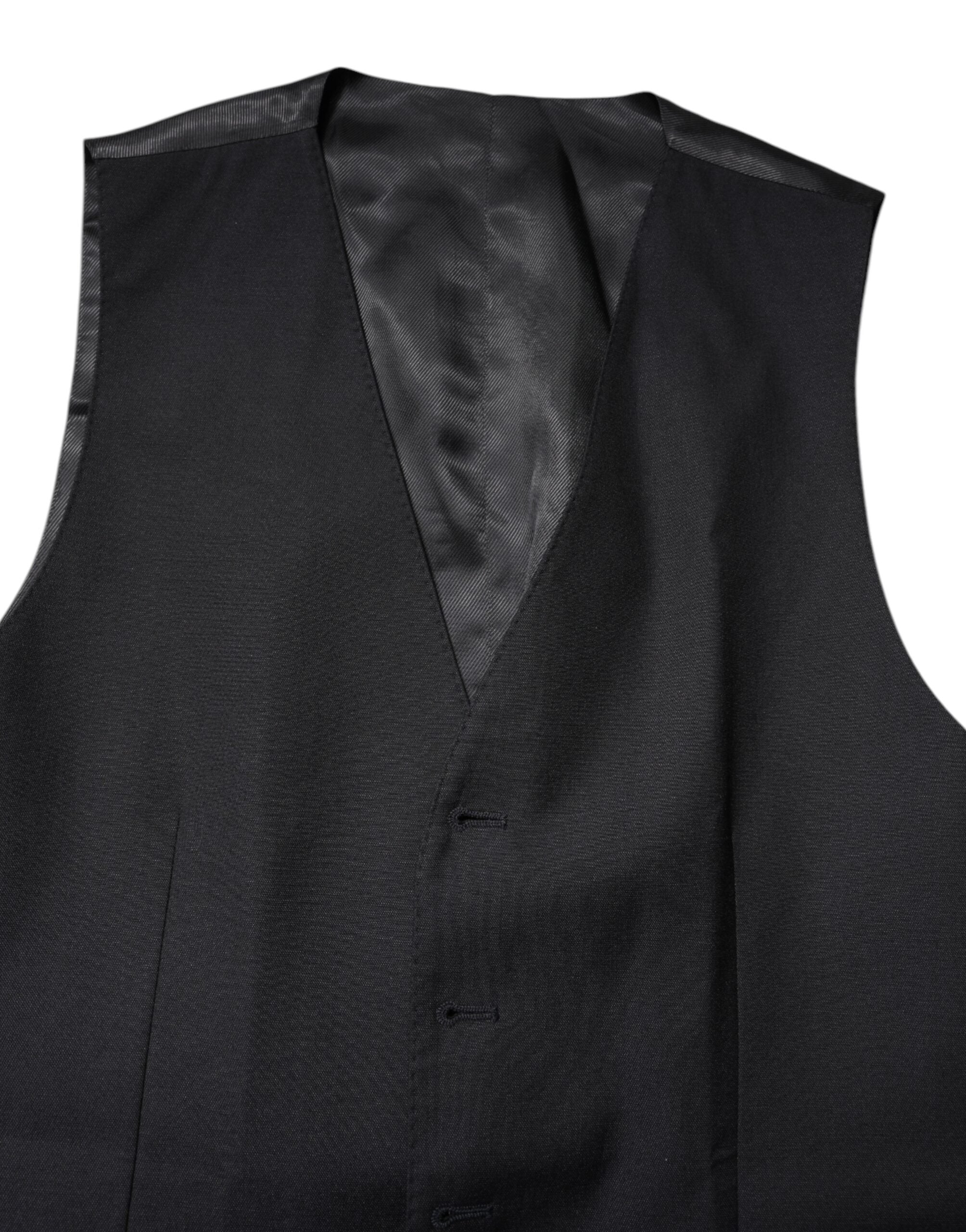 Dolce & Gabbana Schwarze Wollweste Kleid Formelle Weste
