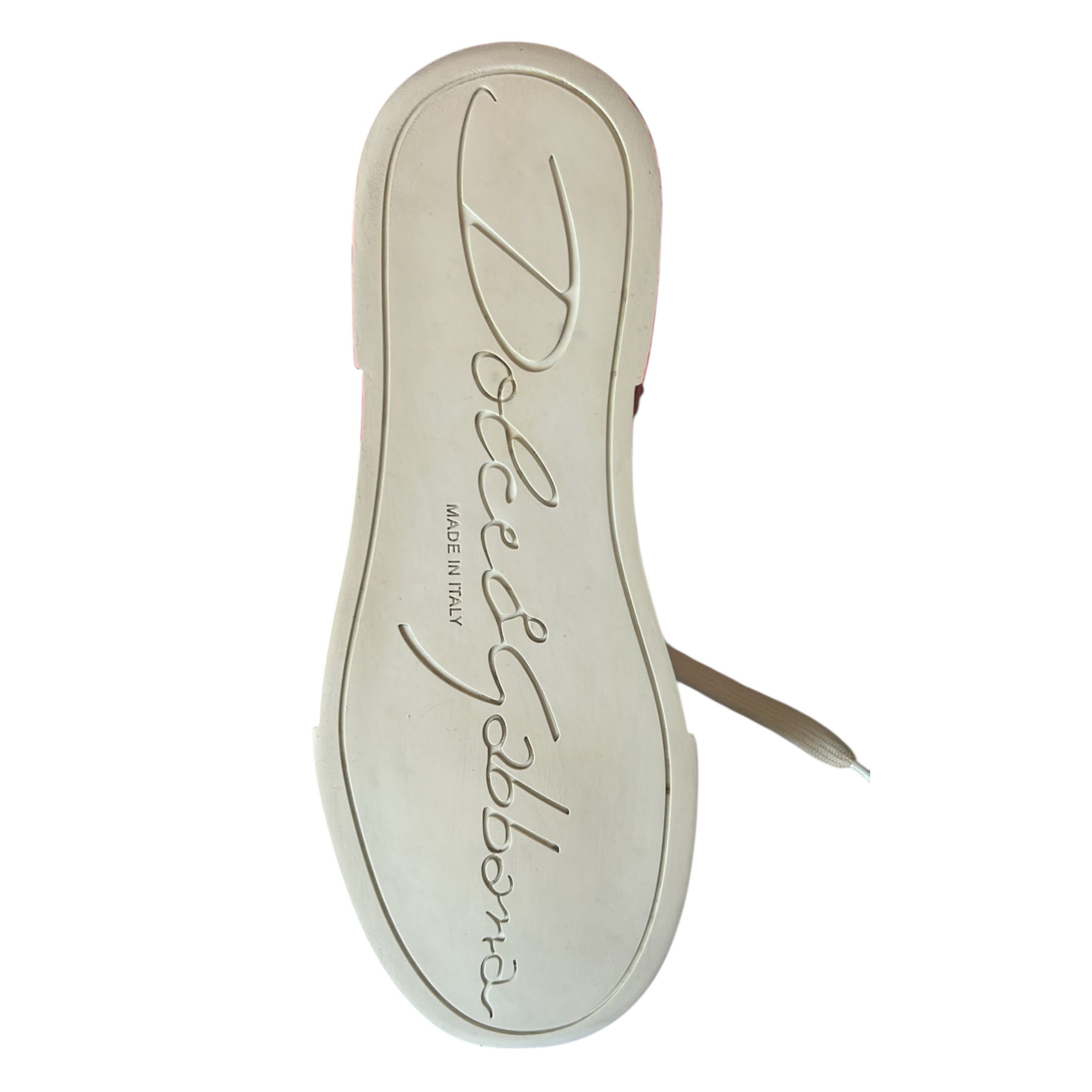 Dolce & Gabbana Weiß Rot Logo Portofino Turnschuhe Schuhe