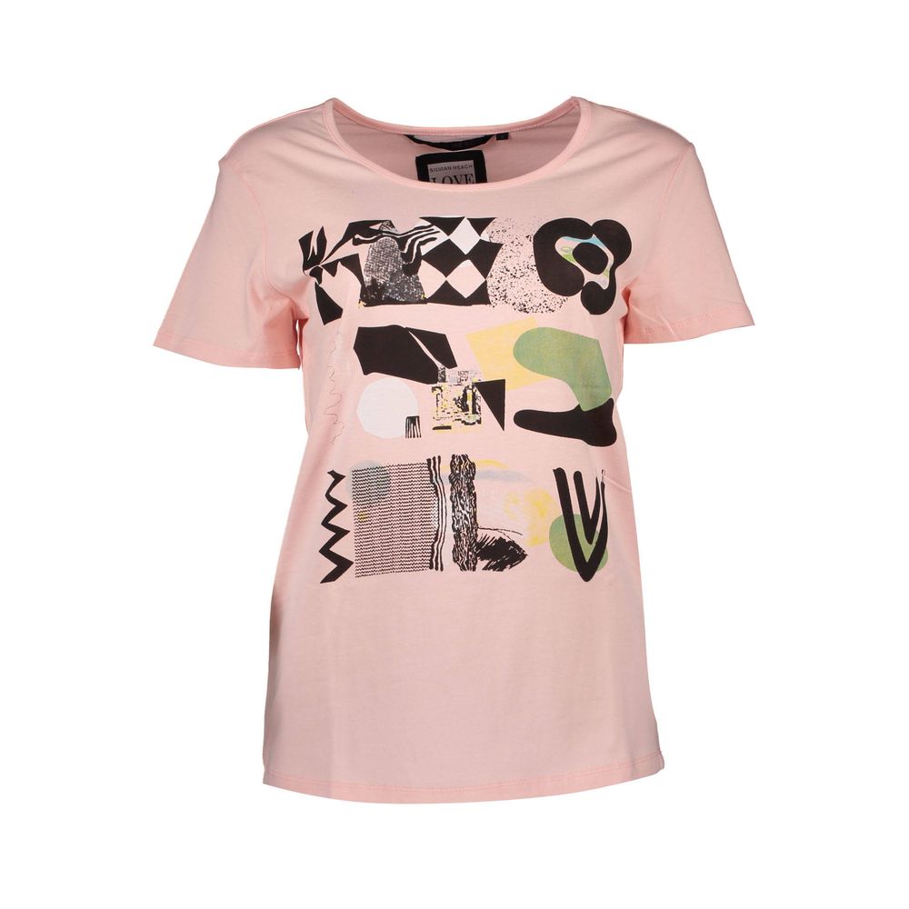 Silvian Heach Rosa Baumwoll-T-Shirt für Damen