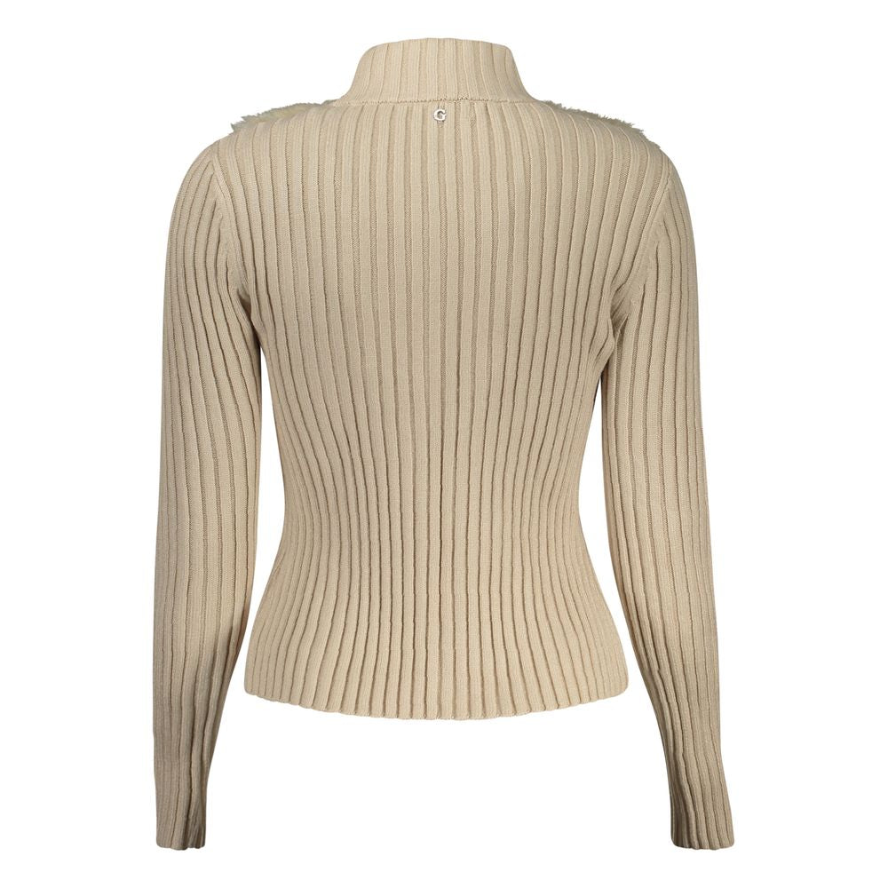 Guess Jeans Beigefarbener Polyester-Pullover