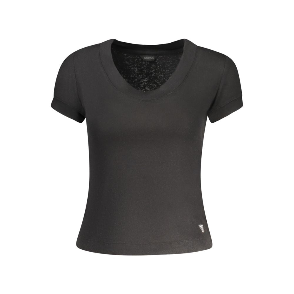 Guess Jeans Schwarzes Polyester T-Shirt für Frauen