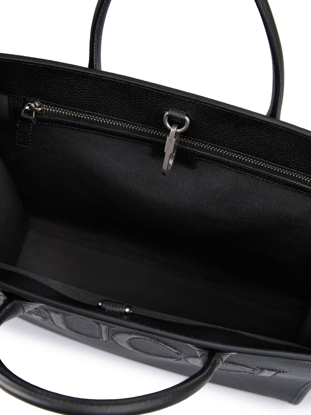 Gucci Schwarzes Leder Logo Medium Tote Bag