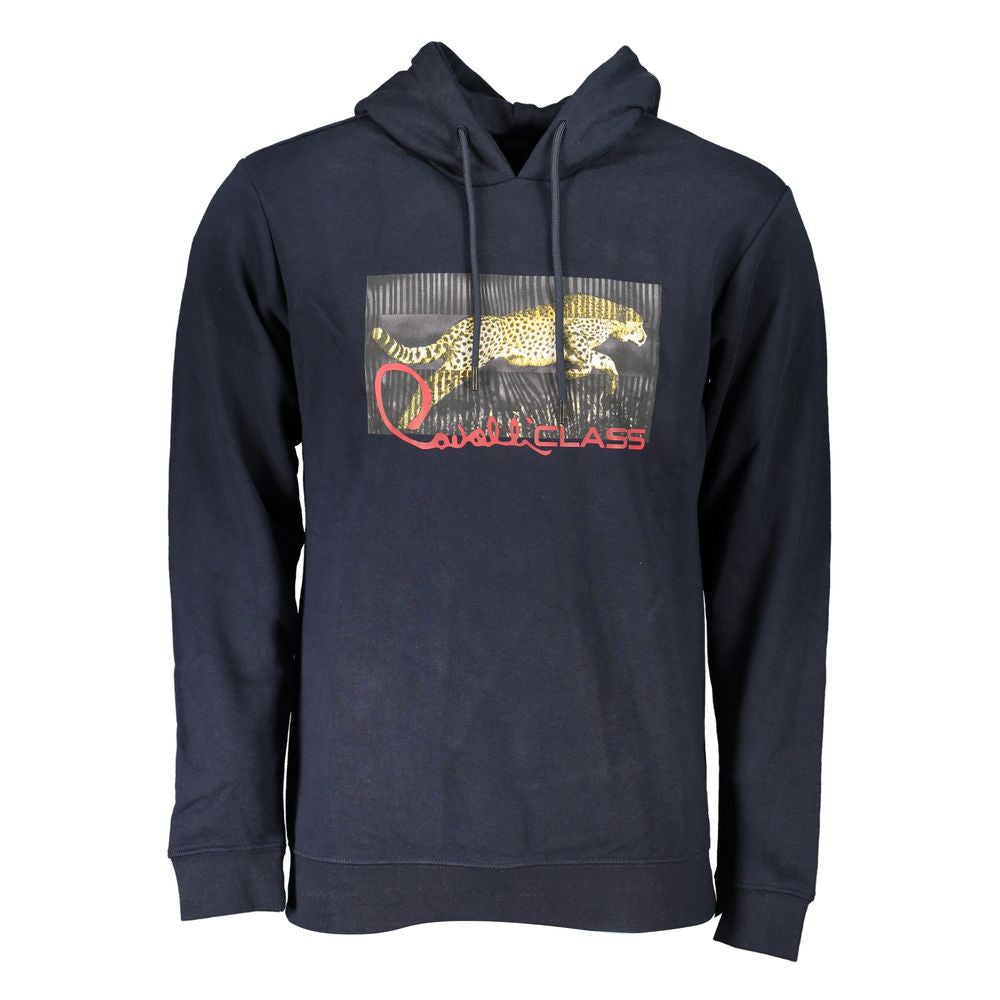Cavalli Class Blauer Baumwollpullover für Männer