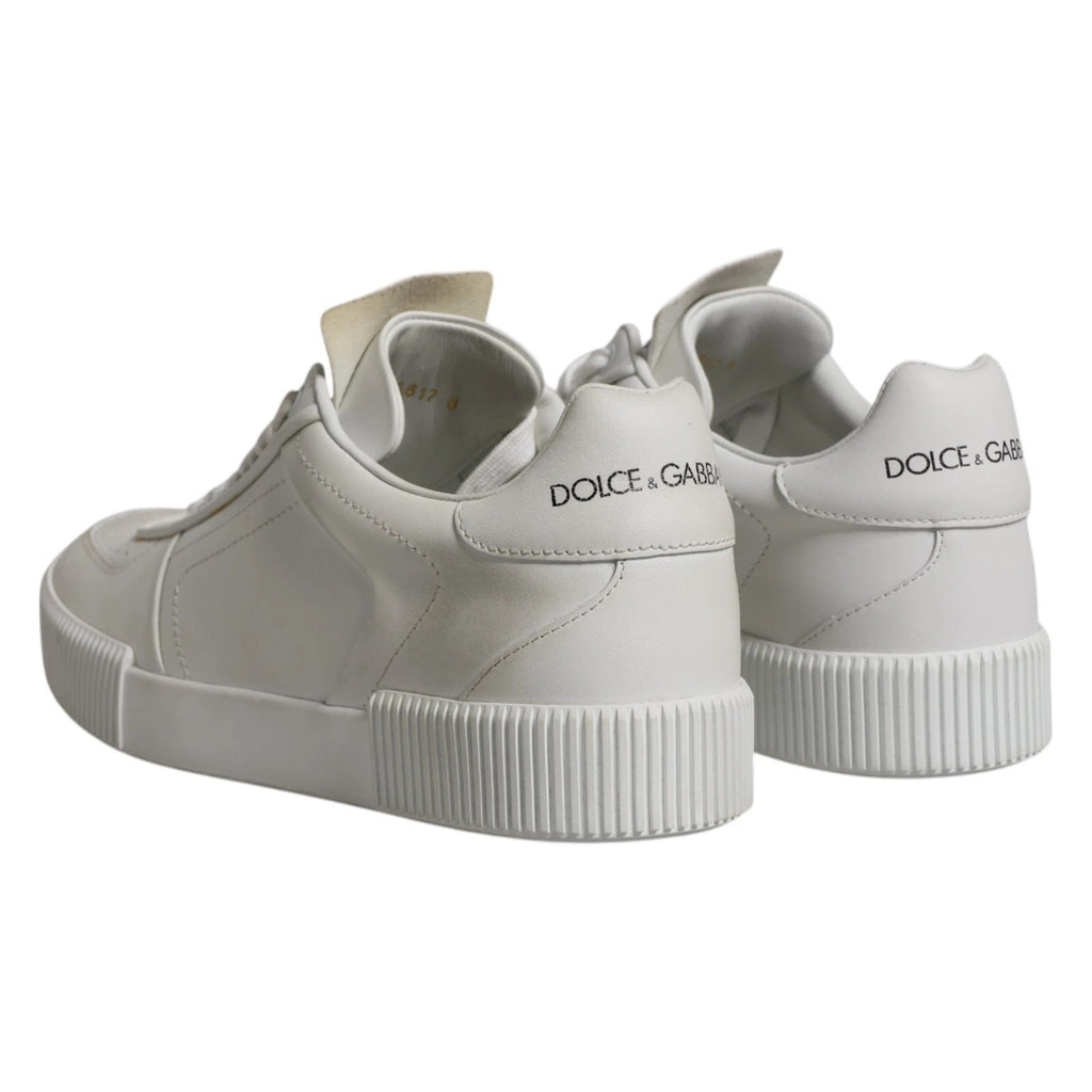 Dolce & Gabbana Weiß Miami Leder Low Top Turnschuhe Schuhe