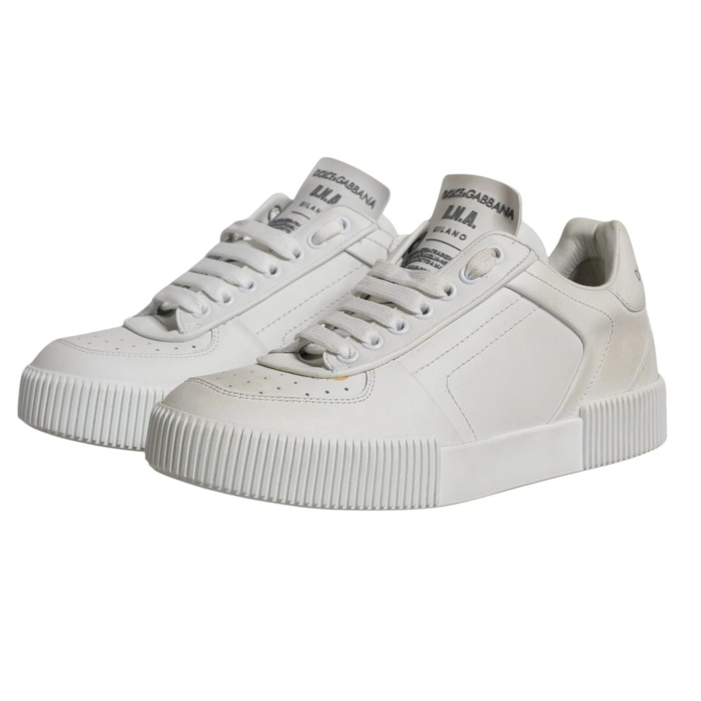 Dolce & Gabbana Weiß Miami Leder Low Top Turnschuhe Schuhe