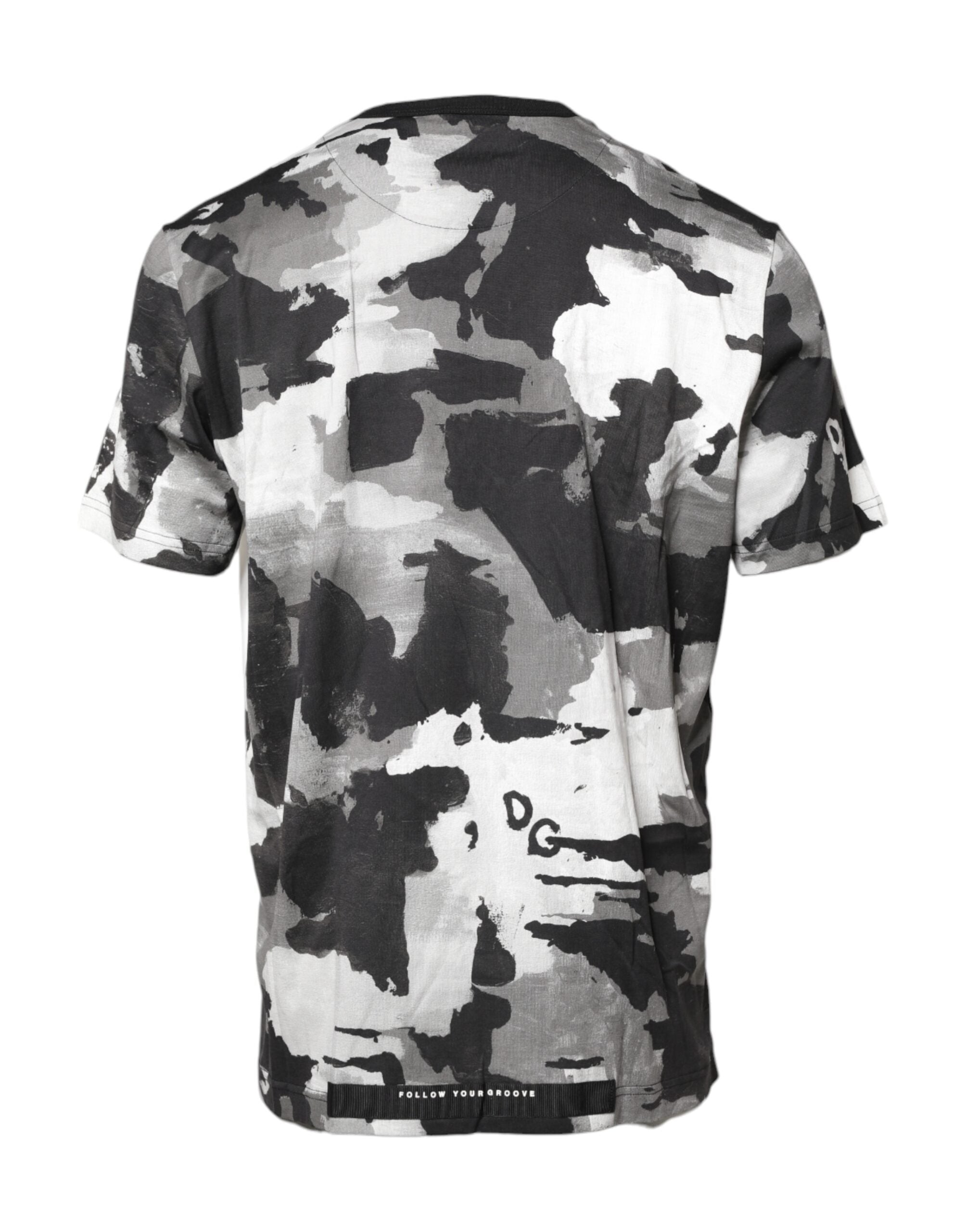 Dolce & Gabbana Multicolor Camouflage T-Shirt mit Rundhalsausschnitt