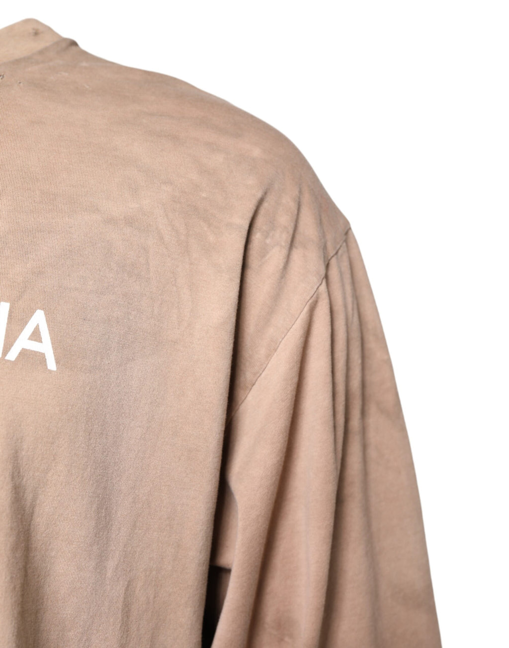 Dolce & Gabbana Beigefarbenes T-Shirt mit Tie-Dye-Logo-Print in Kurzform