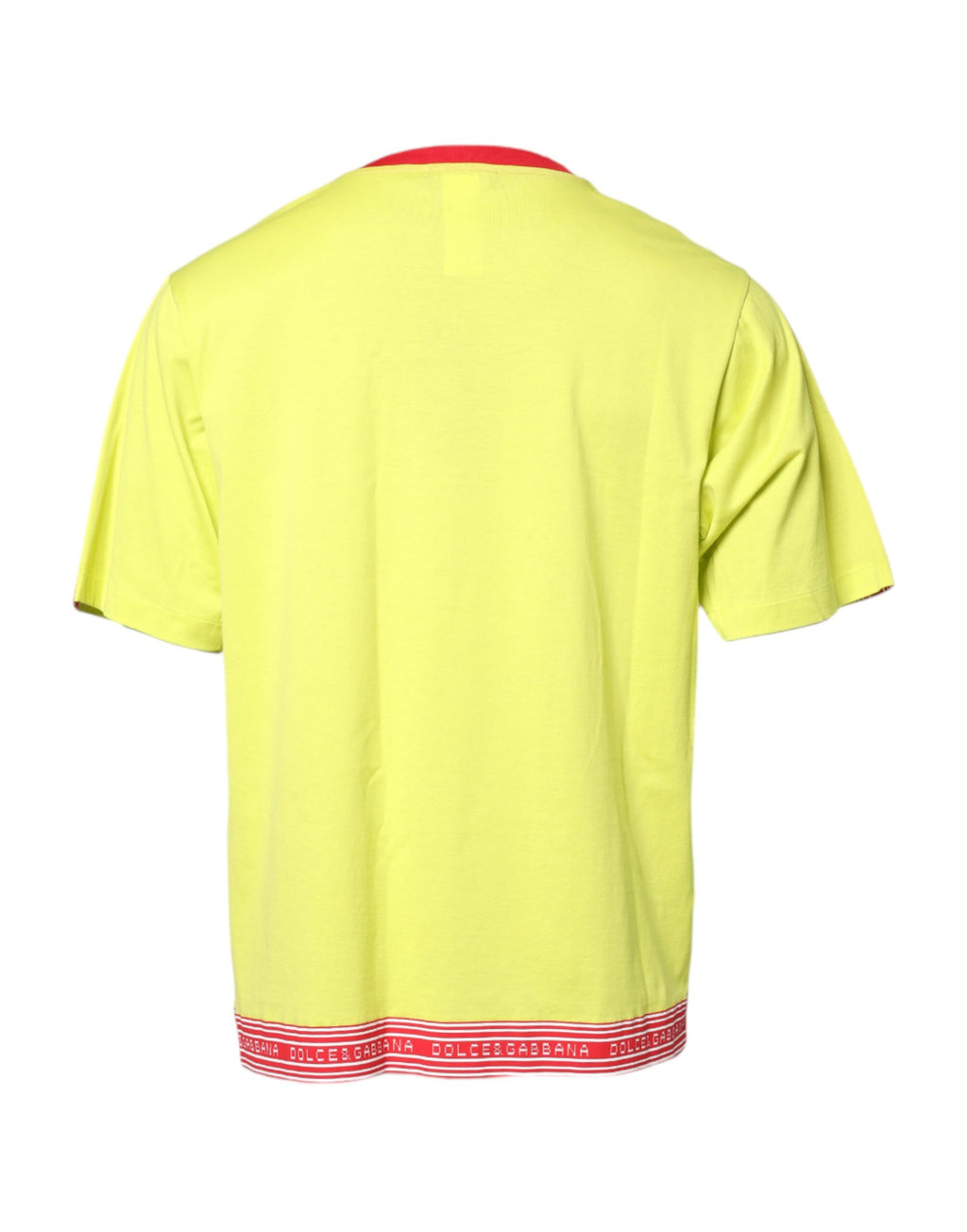 Dolce & Gabbana Grünes T-Shirt mit Rundhalsausschnitt aus Baumwolle 85 Patch