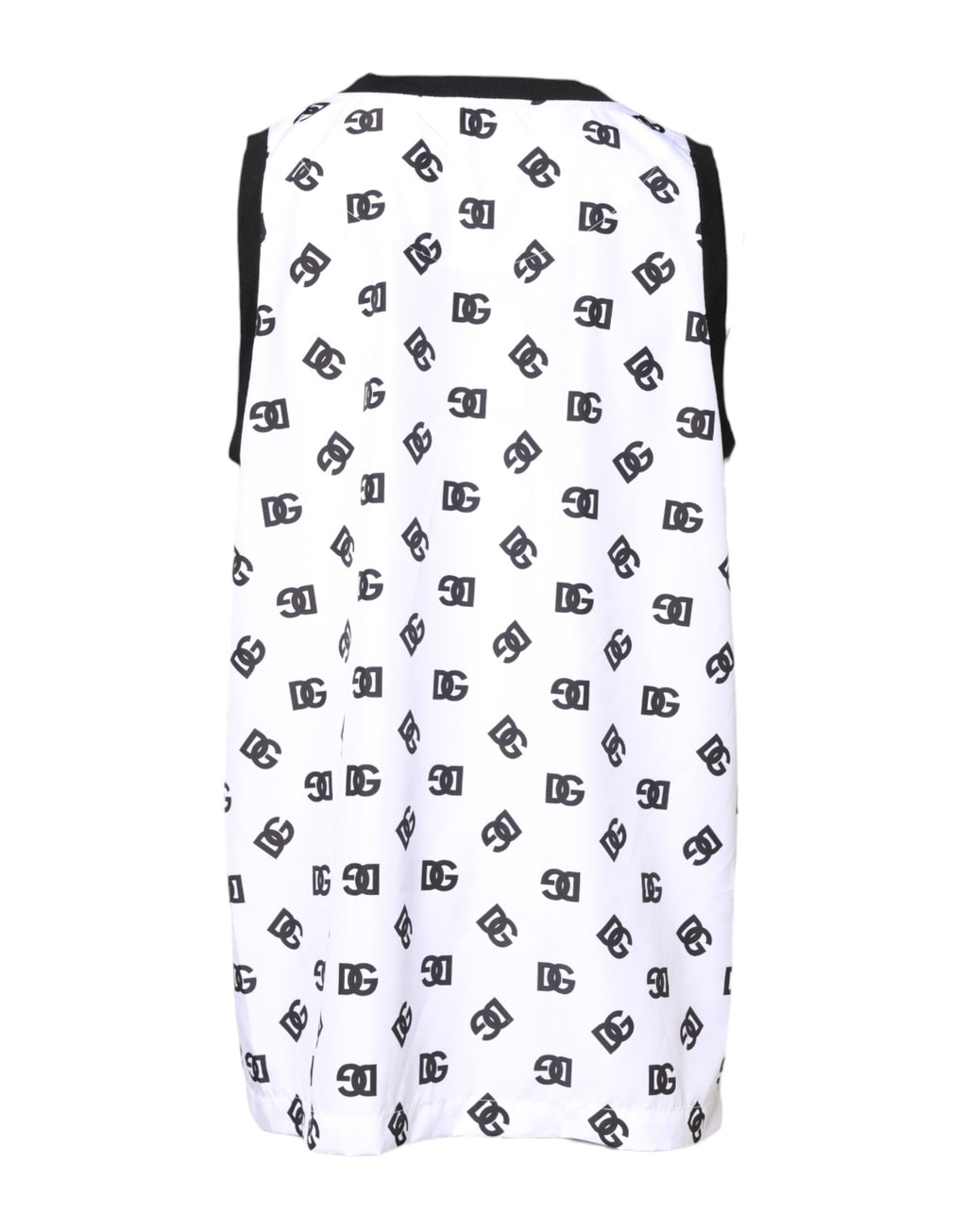 Dolce & Gabbana Weißes ärmelloses DG Logo-T-Shirt aus Polyester