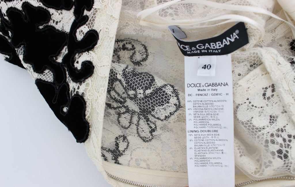 Dolce & Gabbana Langes Ball-Maxikleid mit floraler Spitze Ricamo