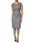 Dolce & Gabbana Wit Zwart Geruite Mouwloze Schedejurk