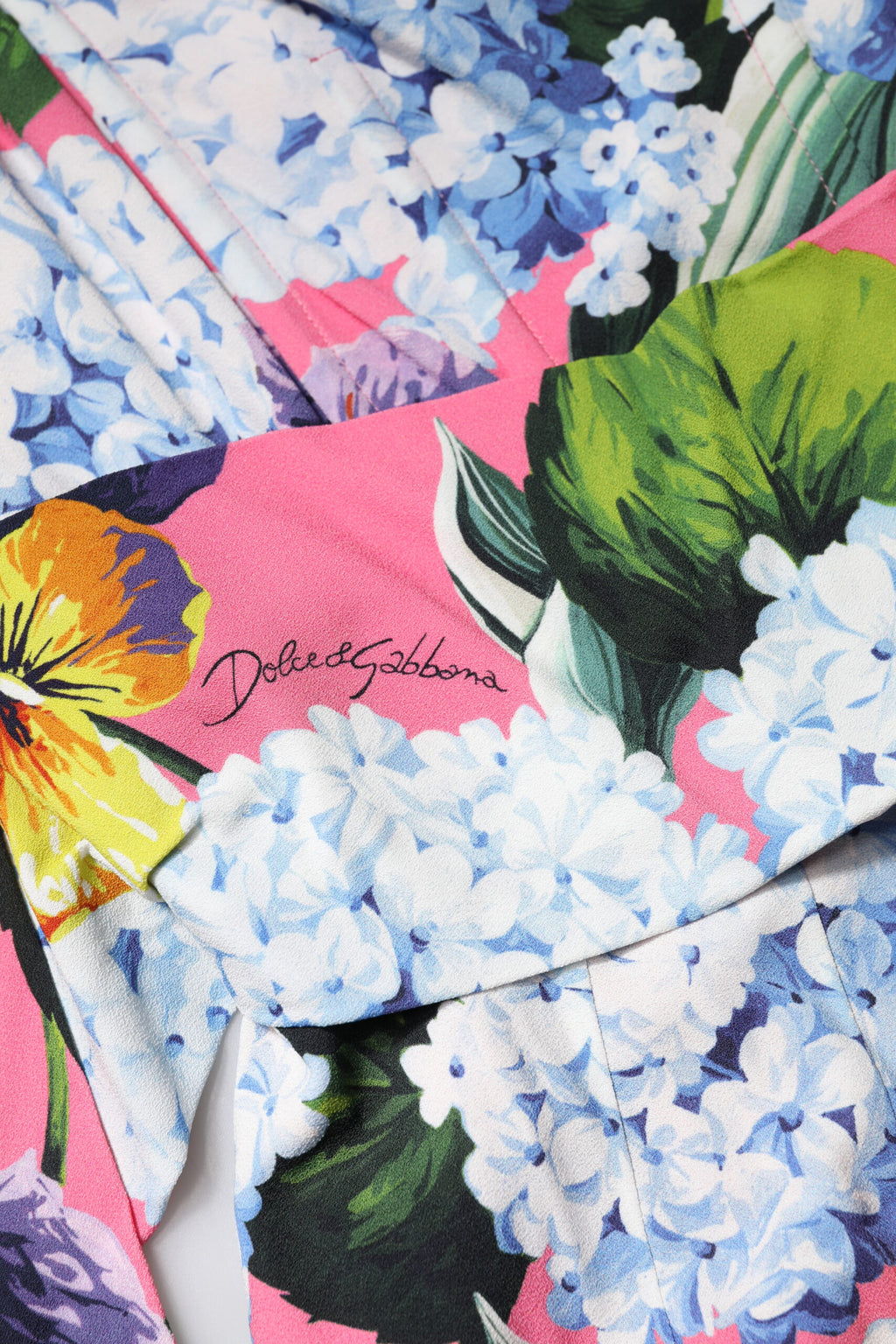 Dolce & Gabbana Multicolor Floral plissiertes Etuikleid Midikleid