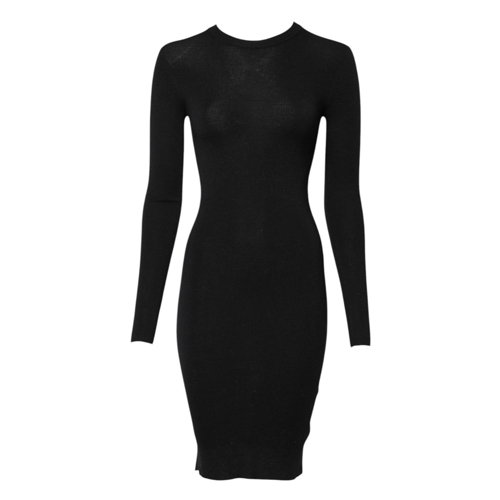Dolce & Gabbana Schwarzes langärmeliges Bodycon Etuikleid