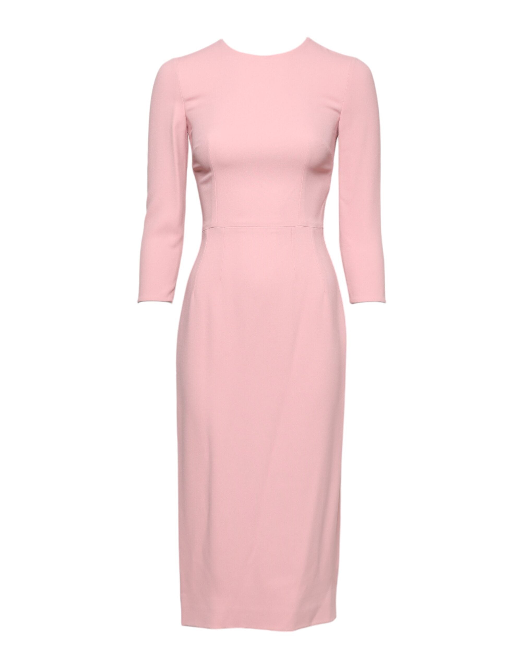 Dolce & Gabbana Rosa Viskose 3/4 Ärmel Etuikleid Midikleid