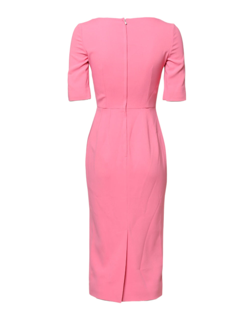 Dolce & Gabbana Rosa Viskose Kurzarm-Midikleid mit Etui