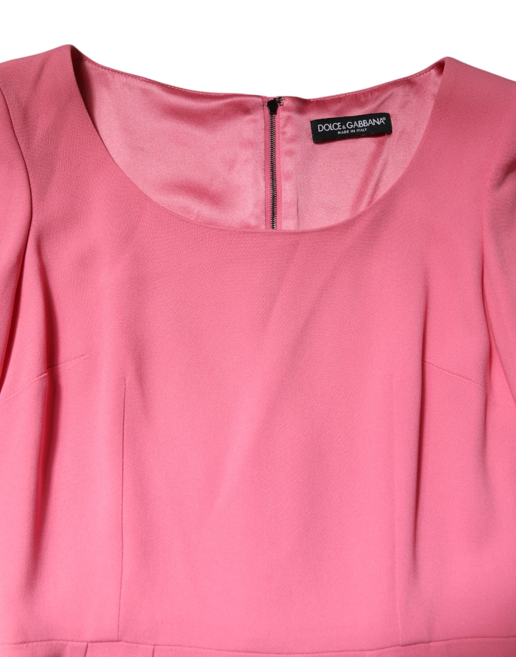 Dolce & Gabbana Rosa Viskose Kurzarm-Midikleid mit Etui