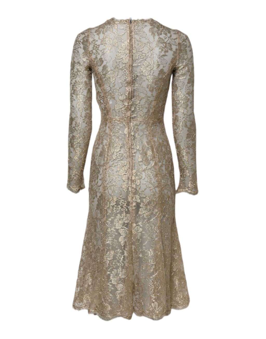Dolce & Gabbana Gold Floral Spitze Lange Ärmel Fit &amp