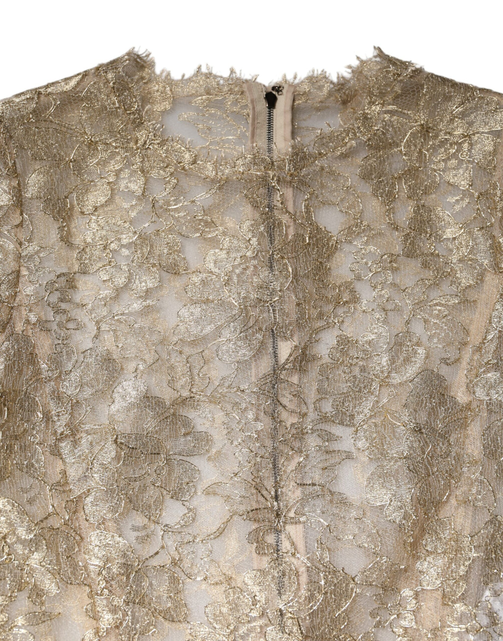 Dolce & Gabbana Gold Floral Spitze Lange Ärmel Fit &amp