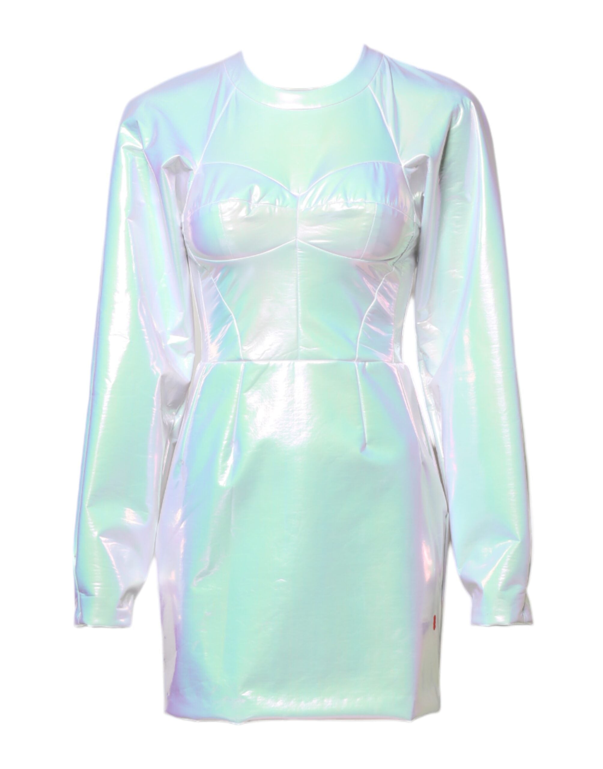 Dolce & Gabbana Weißes langärmeliges Bodycon-Minikleid