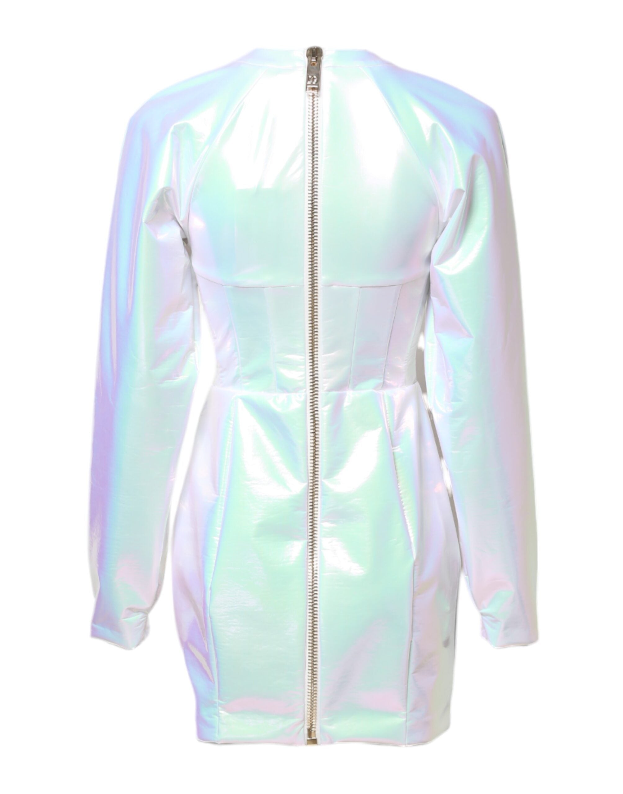 Dolce & Gabbana Weißes langärmeliges Bodycon-Minikleid