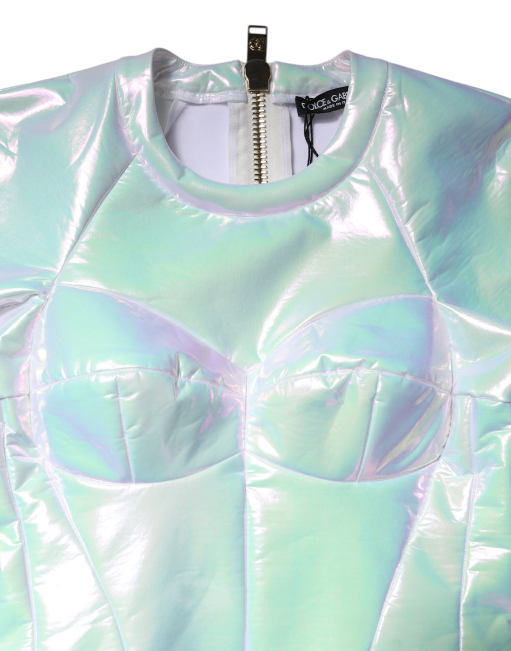 Dolce & Gabbana Weißes langärmeliges Bodycon-Minikleid