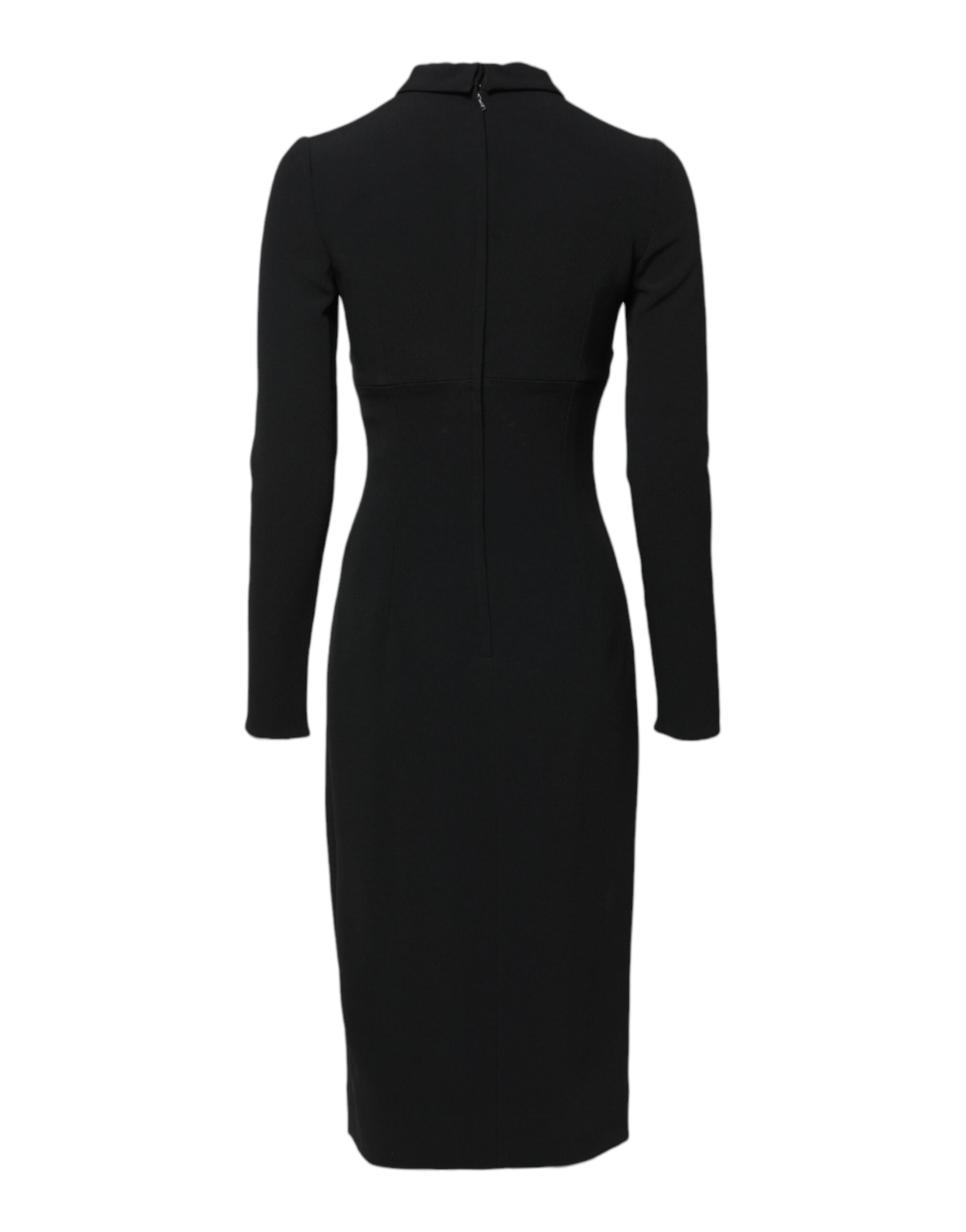 Dolce & Gabbana Schwarzes langärmeliges Bodycon Etuikleid Midikleid