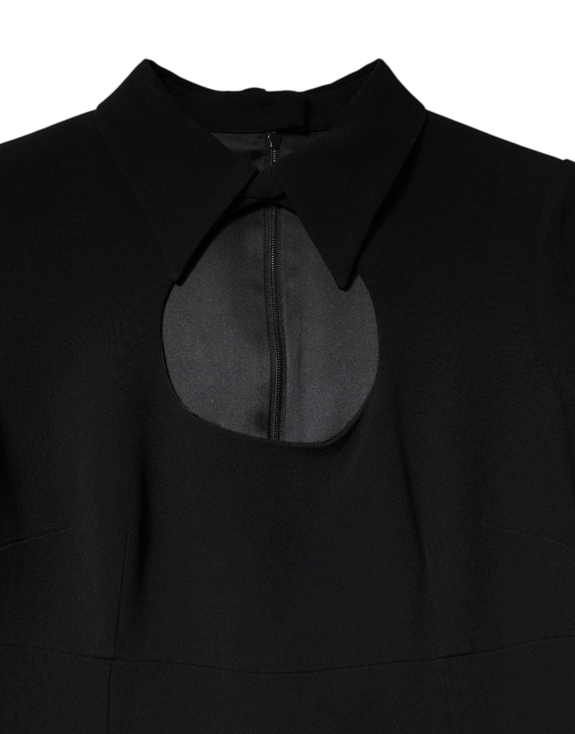 Dolce & Gabbana Schwarzes langärmeliges Bodycon Etuikleid Midikleid
