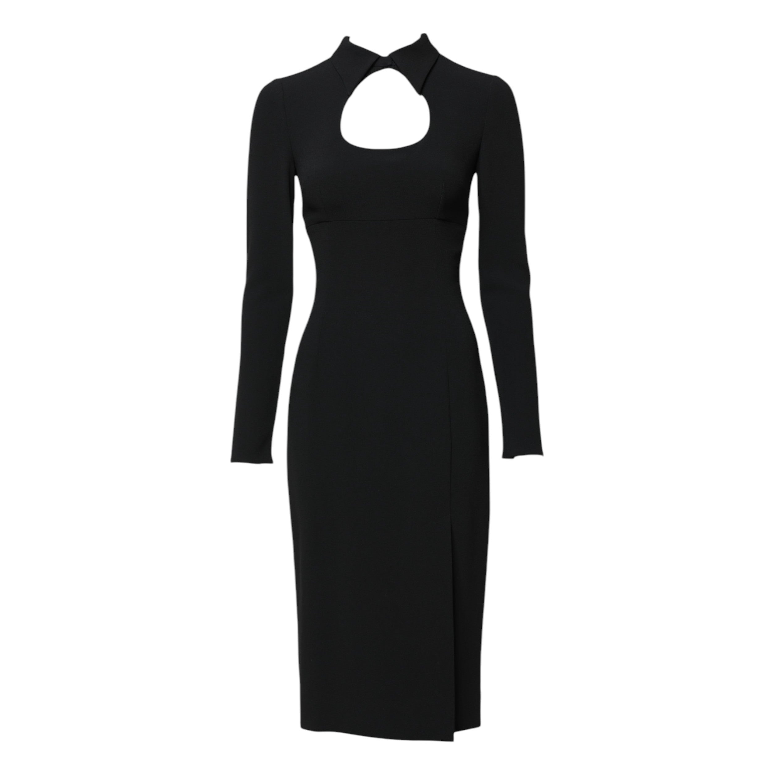 Dolce & Gabbana Schwarzes langärmeliges Bodycon Etuikleid Midikleid