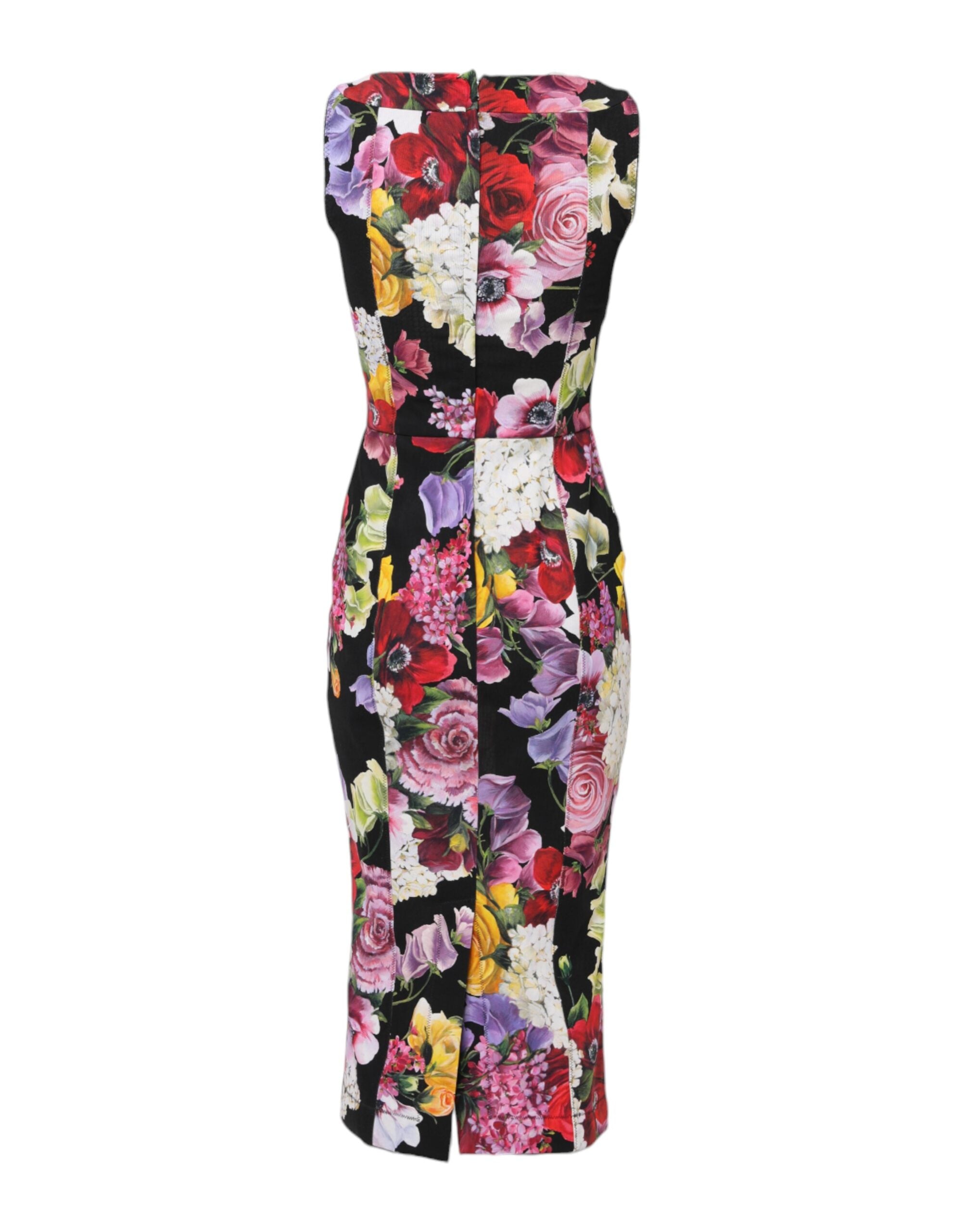 Dolce & Gabbana Multicolor Ortensia Patchwork Etuikleid