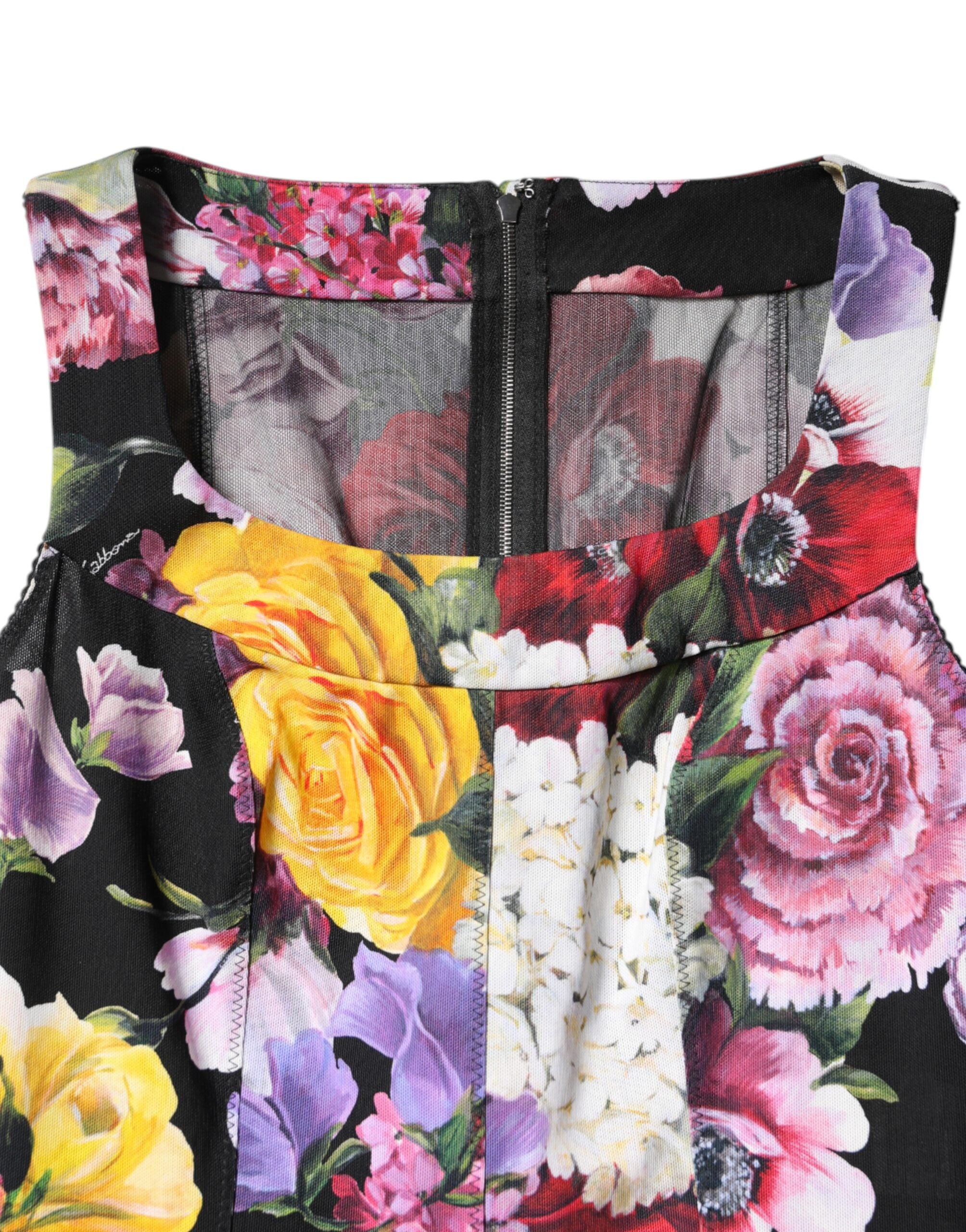 Dolce & Gabbana Multicolor Ortensia Patchwork Etuikleid