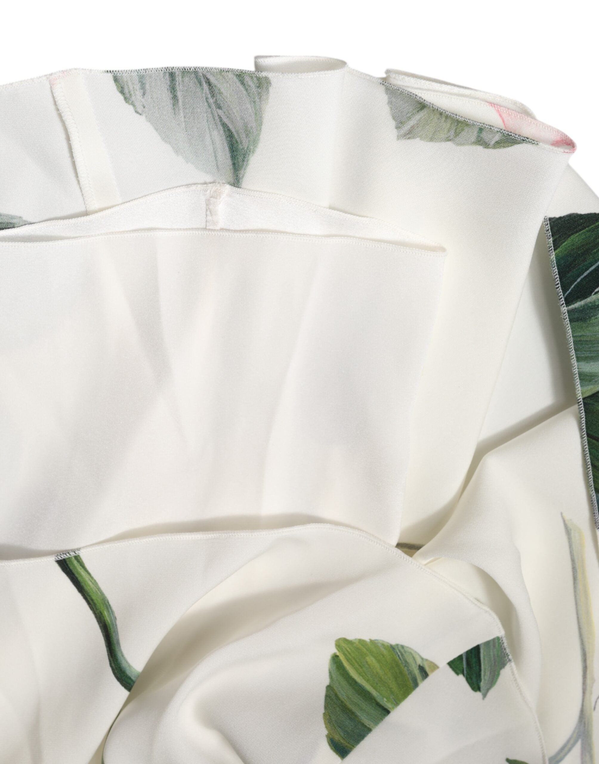 Dolce & Gabbana Weißes geblümtes Ein-Schulter-Midikleid