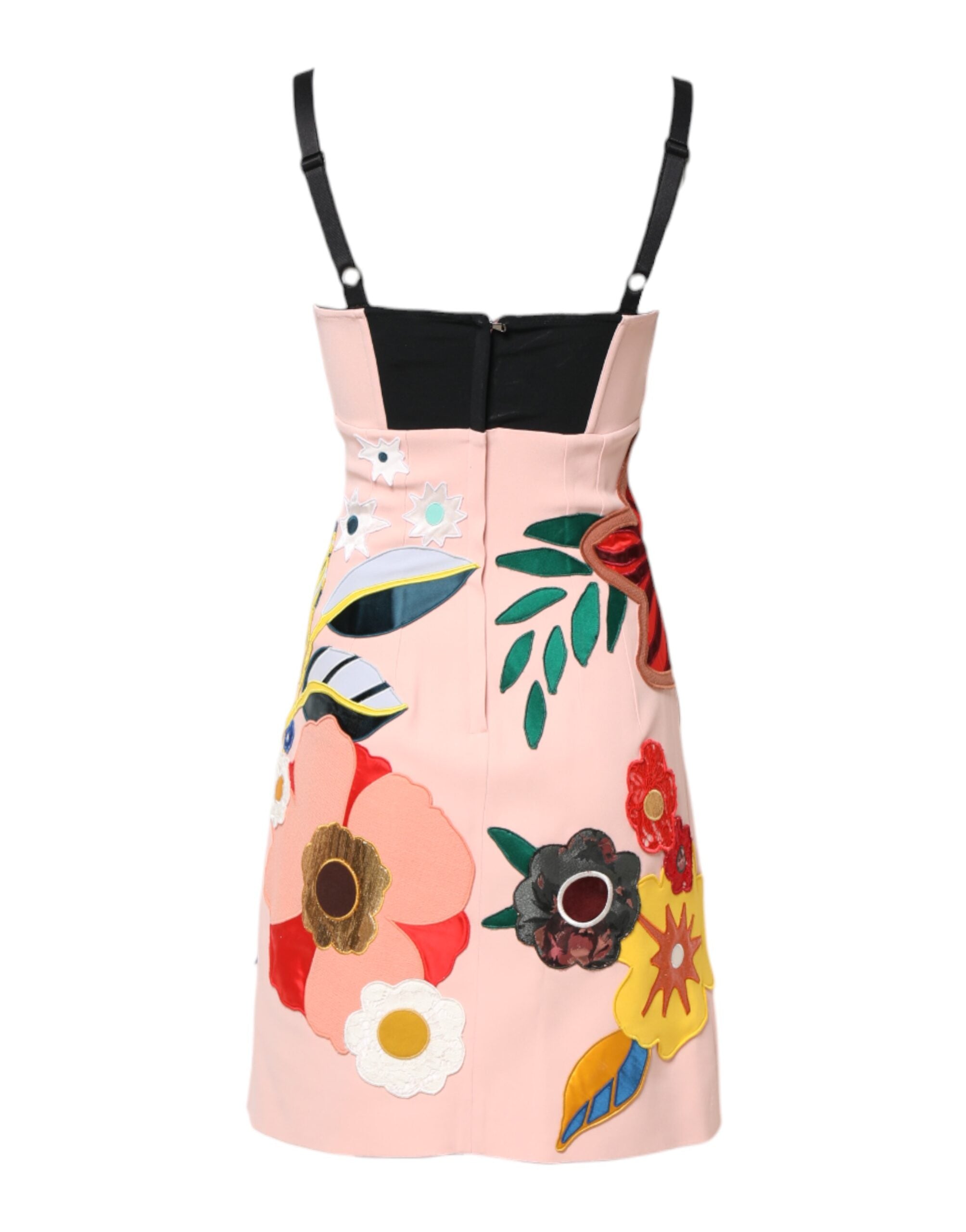 Dolce & Gabbana Rosa Spaghetti-Träger-Minikleid mit Blumenmuster